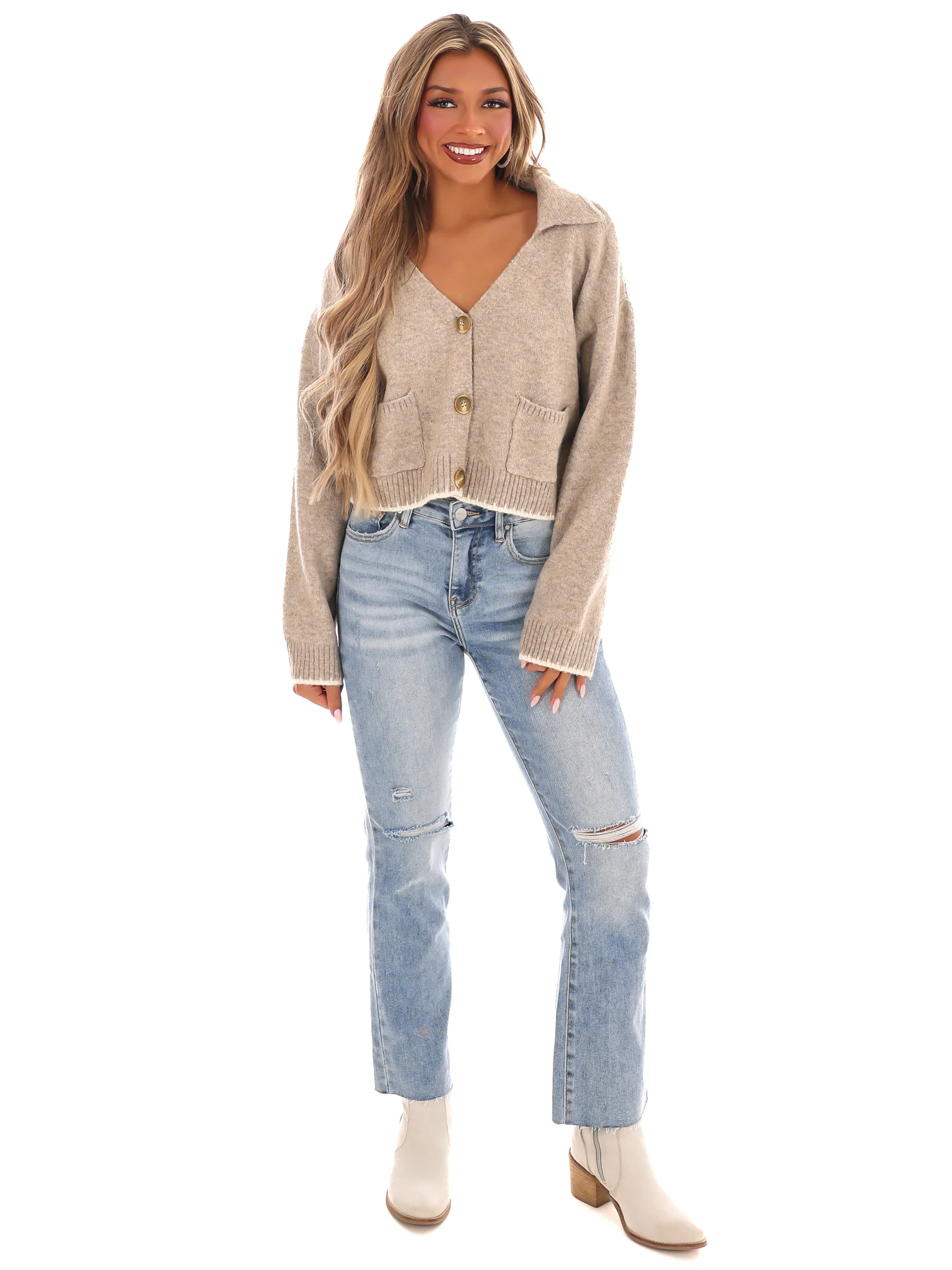 Smart and Stylish Contrast Cardigan - Image 9