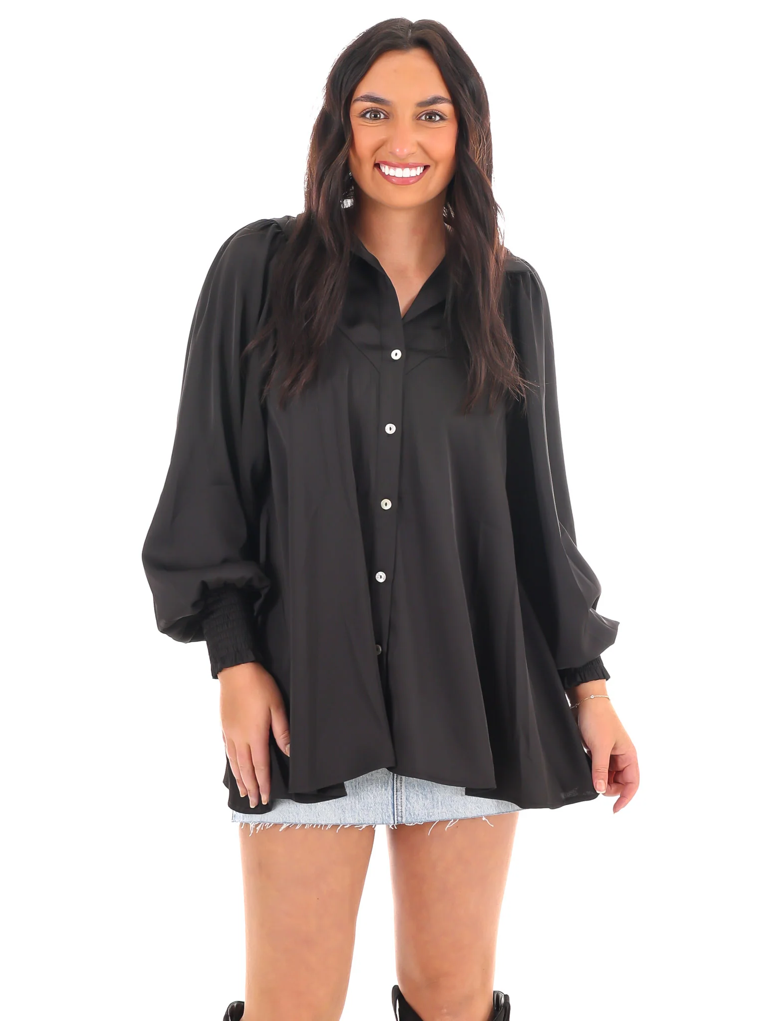 Soft Satin Loose Fit Top - Image 3
