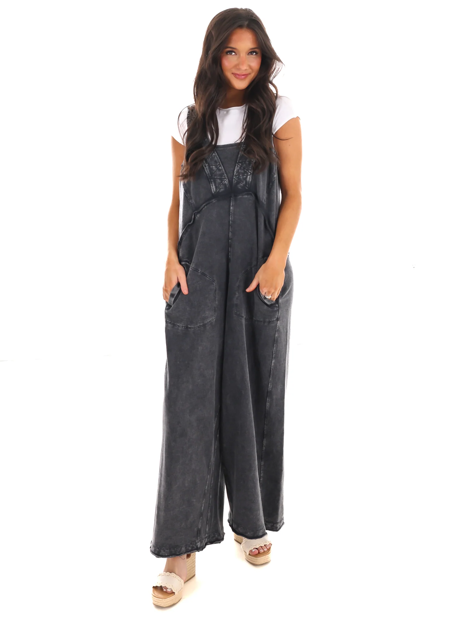 Soft & Simple Washed Terry Knit Jumpsuit - Image 2