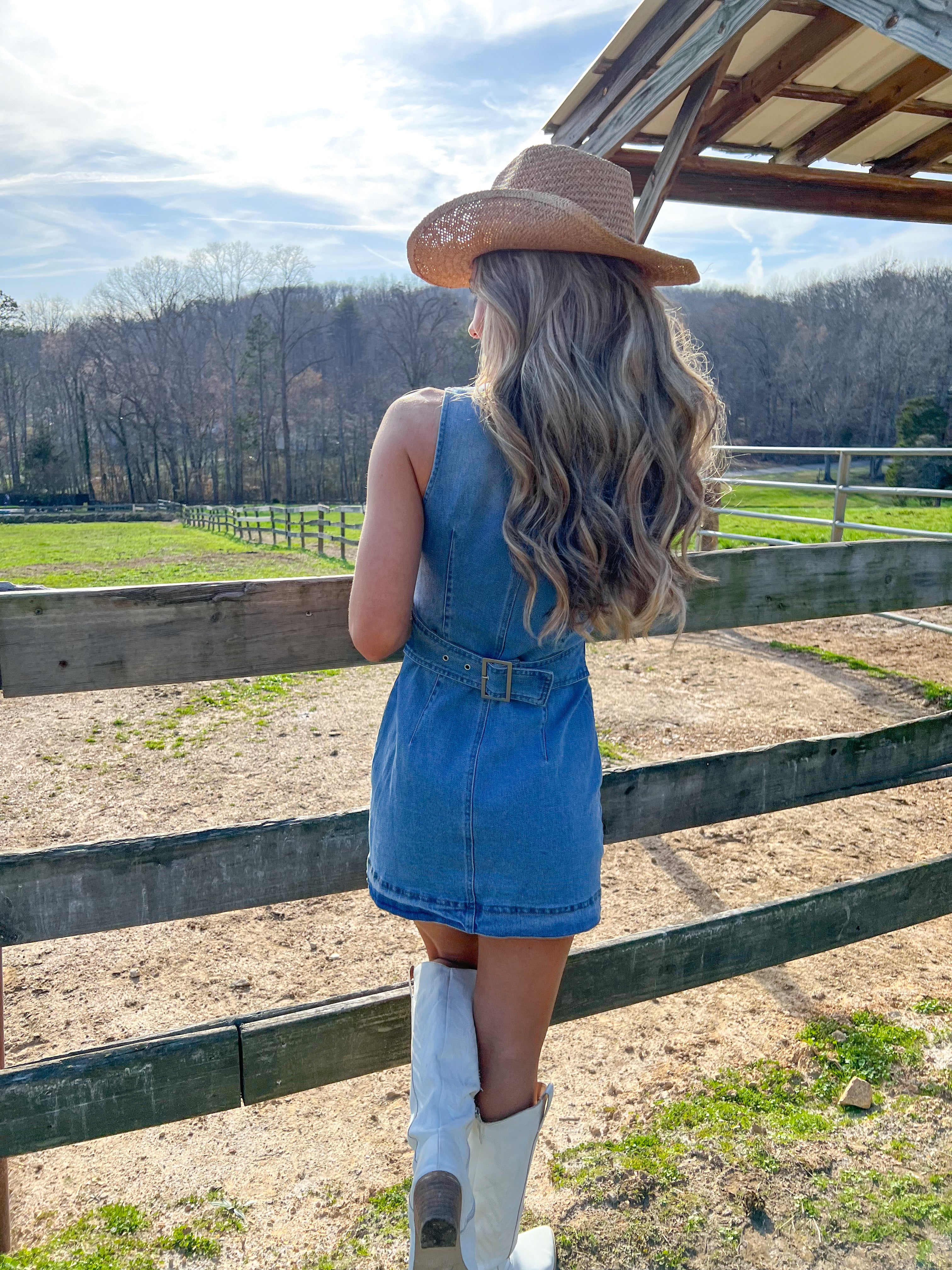 Sophisticated Lady Denim Mini Dress - Image 9