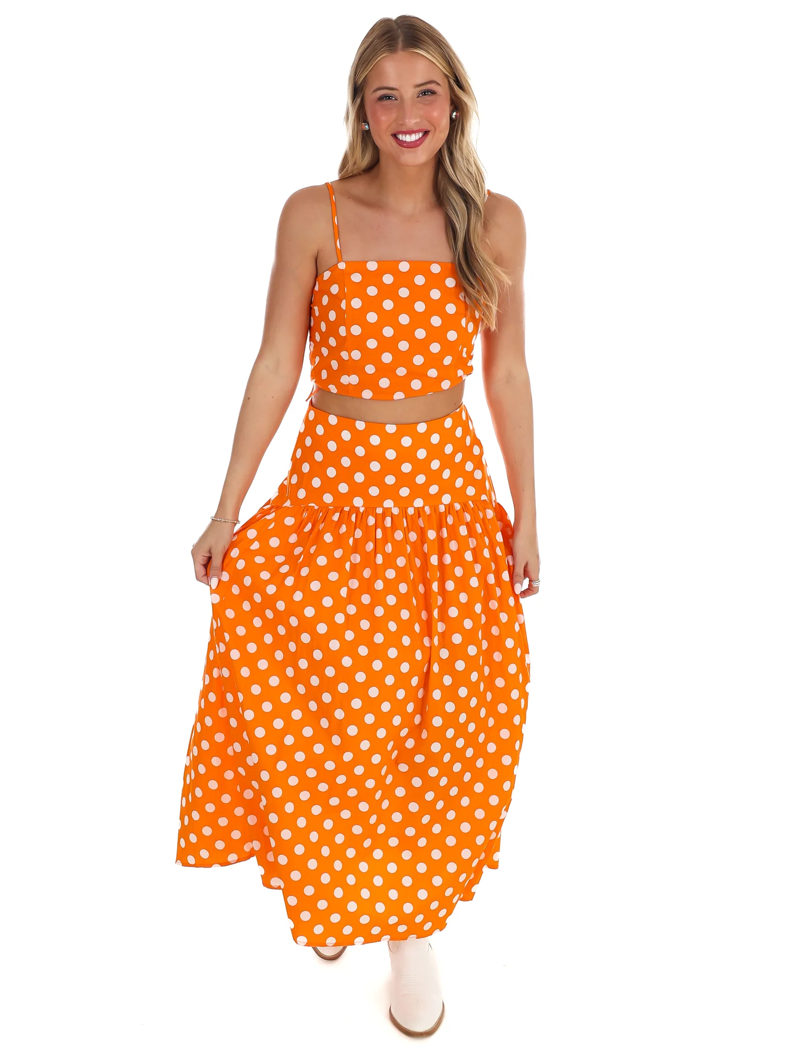 Spotted in the Crowd Polka Dot Maxi Skirt Set - Image 2