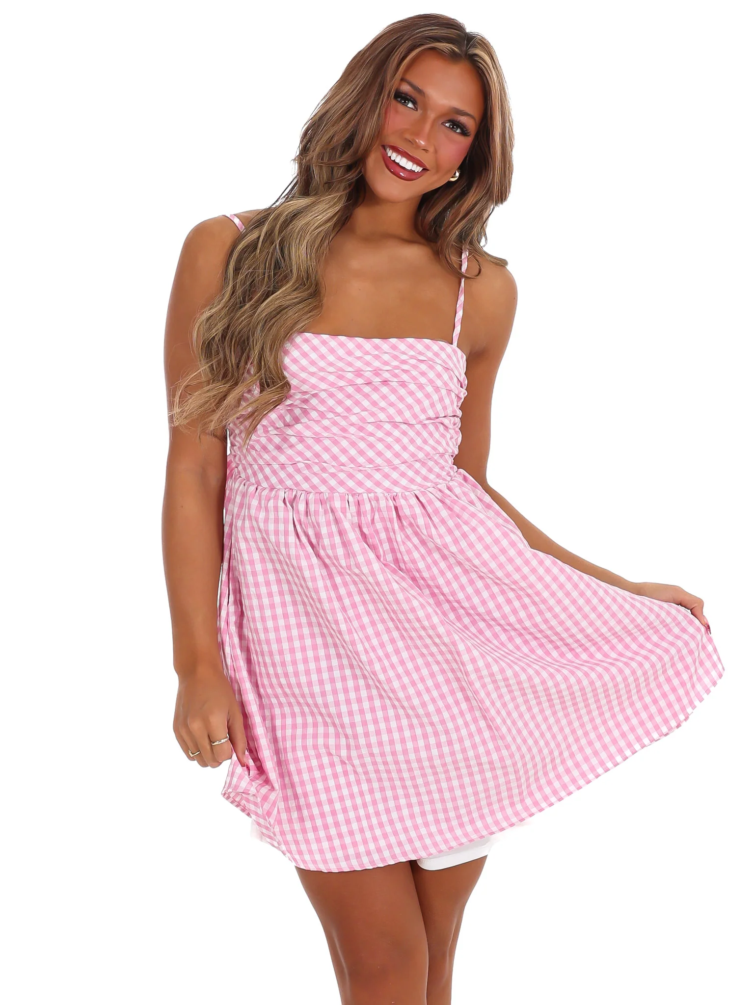 Spring Fever Gingham Mini Dress - Image 5