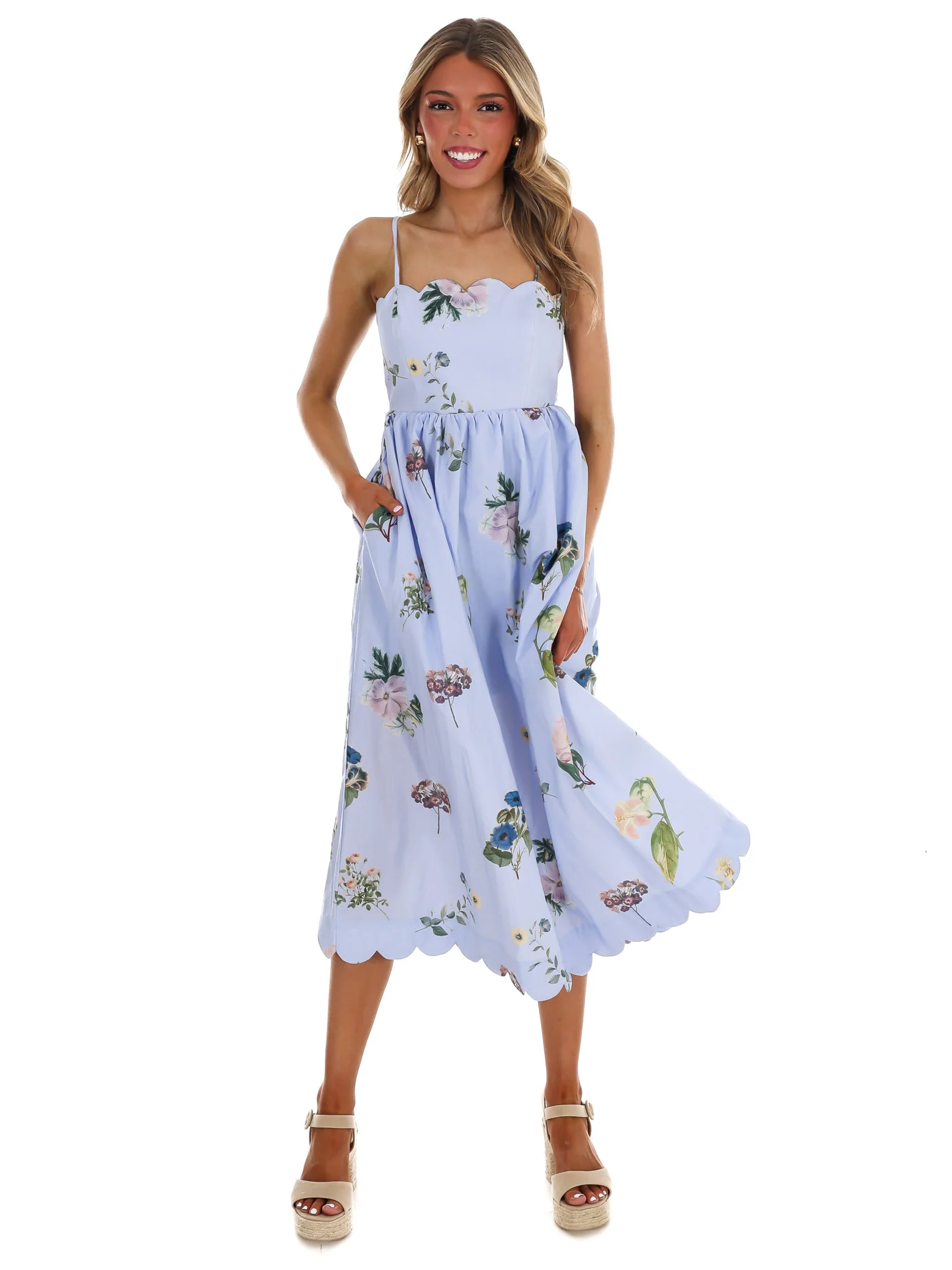 Spring Forward Floral Midi Dress - Image 9