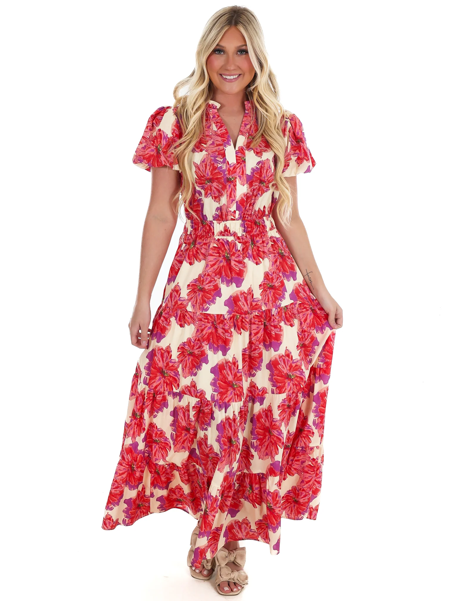 Spring Stroll Floral Midi Dress - Image 5