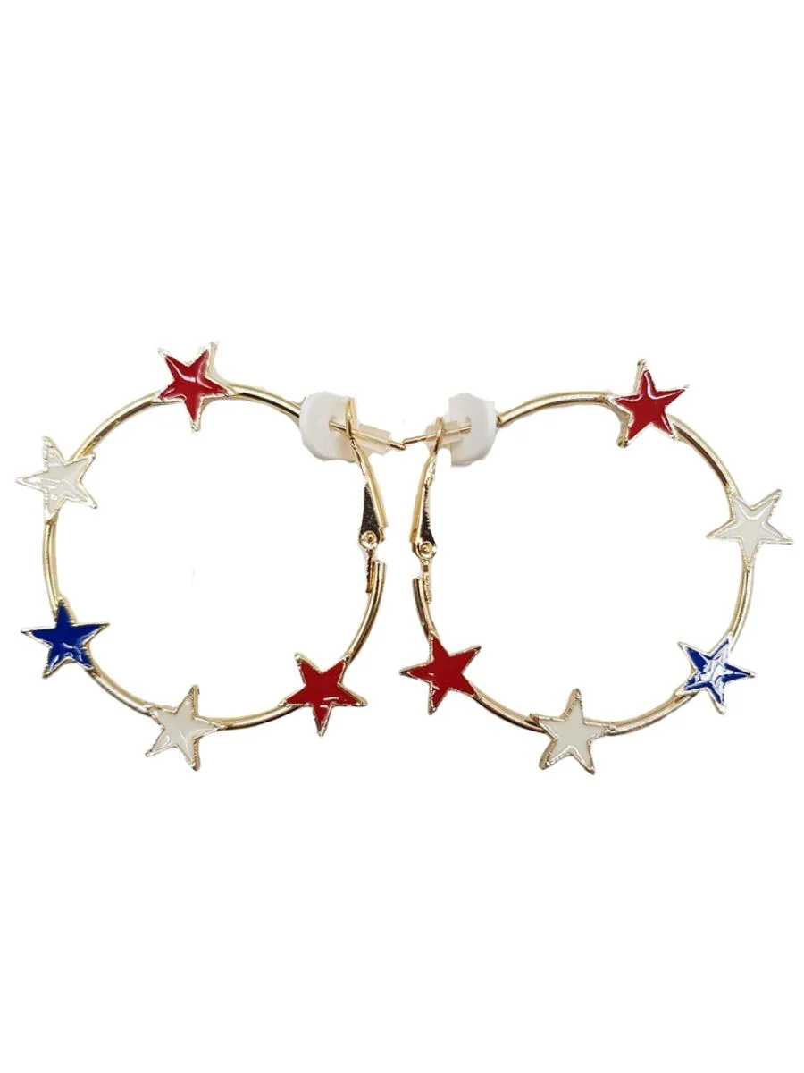 Star Spangled Hoop Earrings