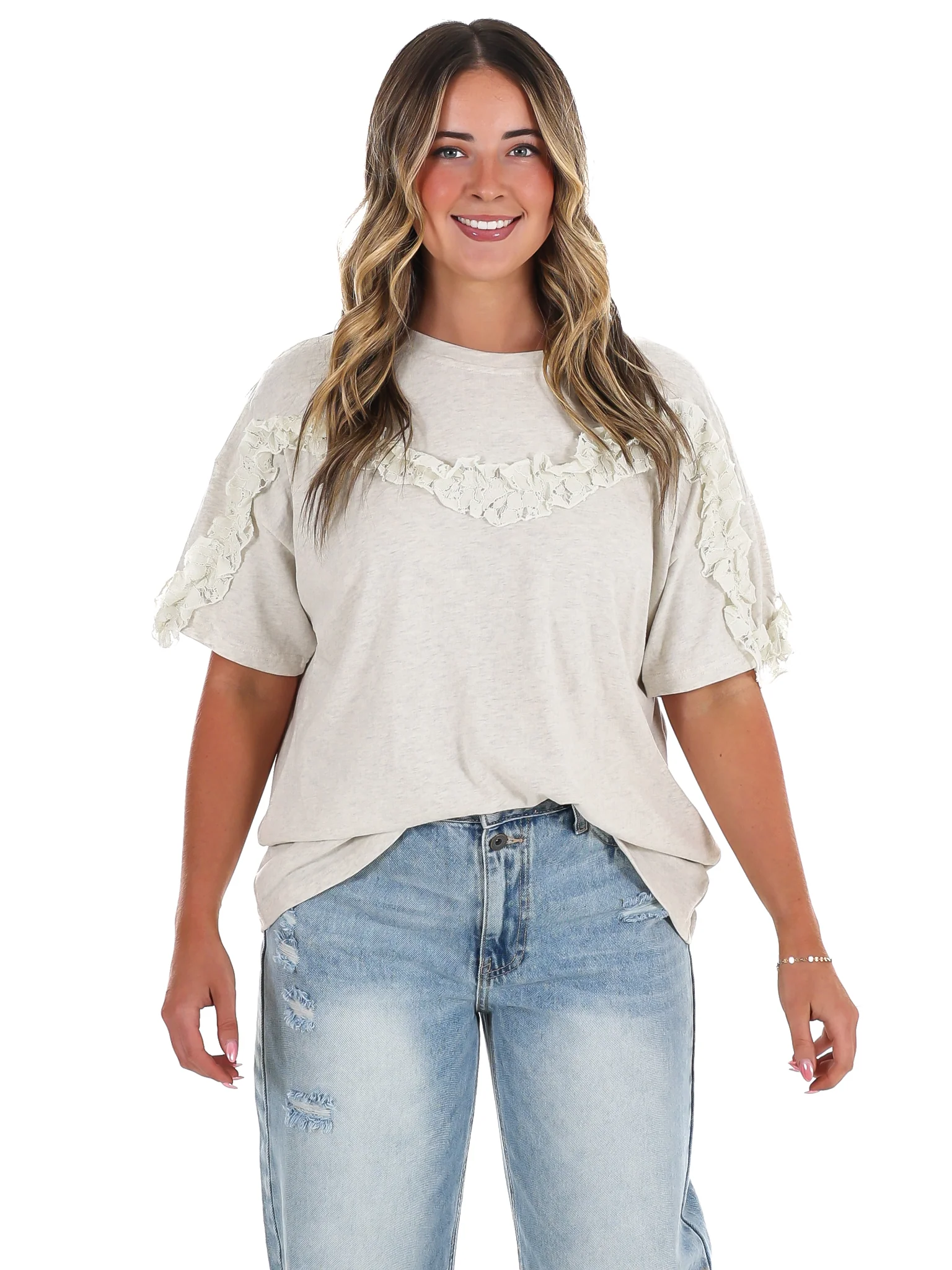 Stay Awhile Ruffle Top - Image 3