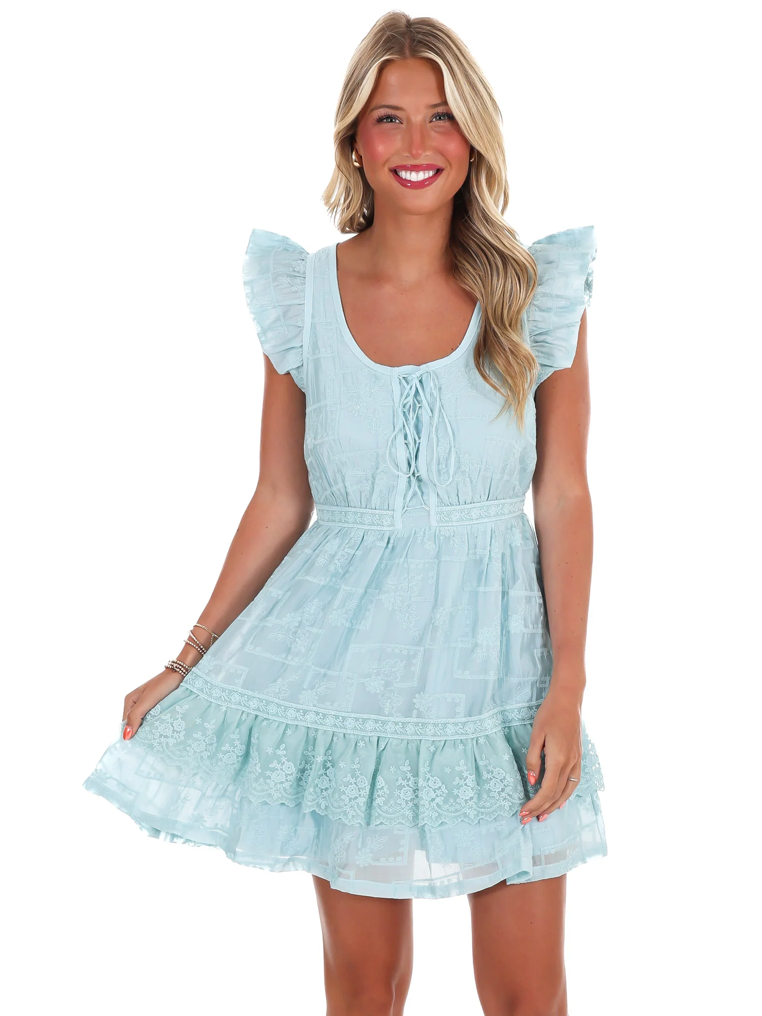 Stay for Awhile Lace Mini Dress - Image 5