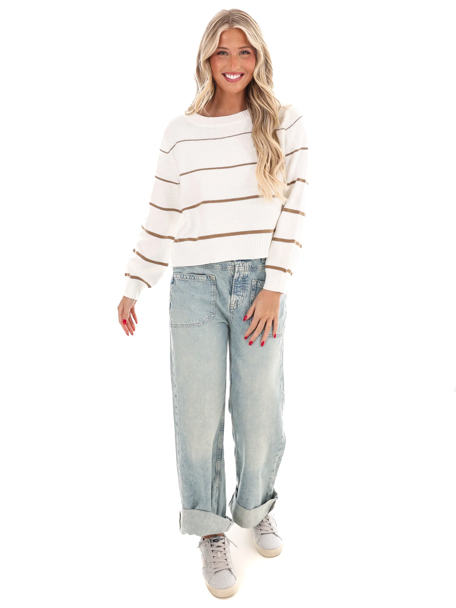 Stitched with Love Stripe Sweater - Image 4