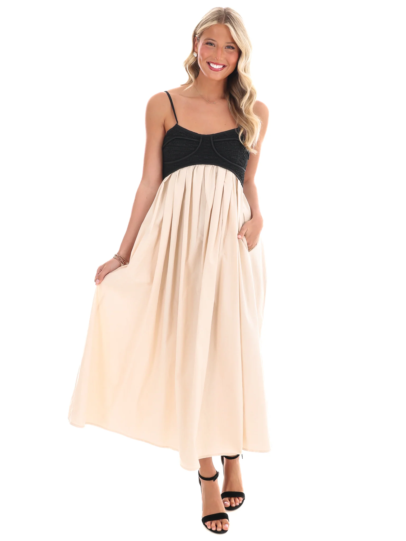 Stop & Stare Smocked Midi Dress - Image 3
