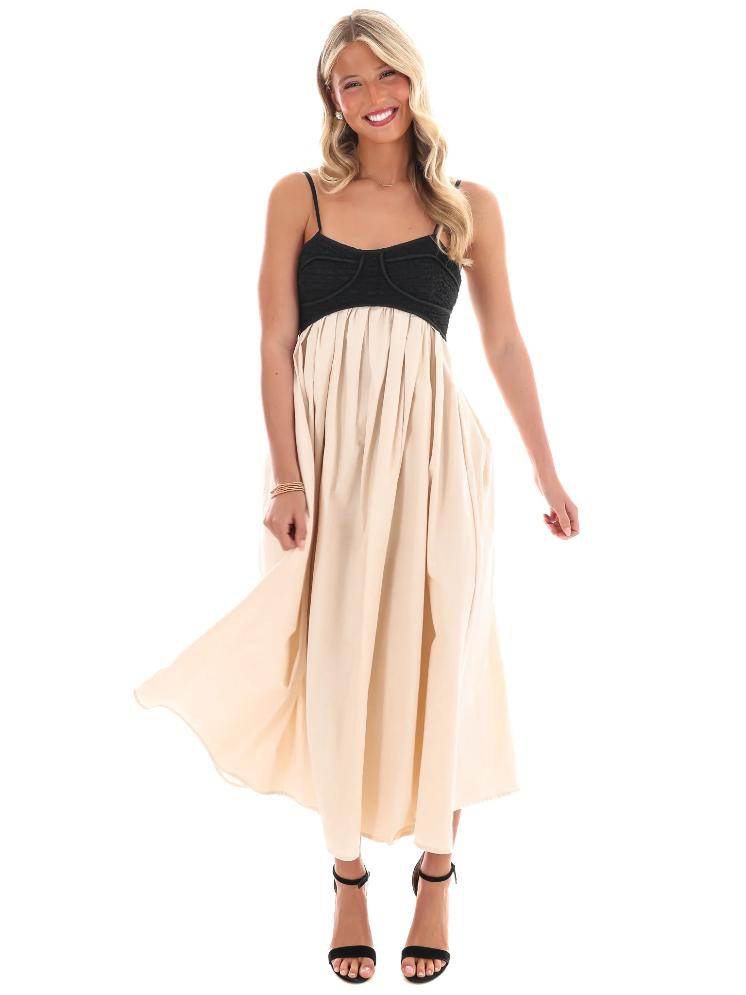 Stop & Stare Smocked Midi Dress - Image 6