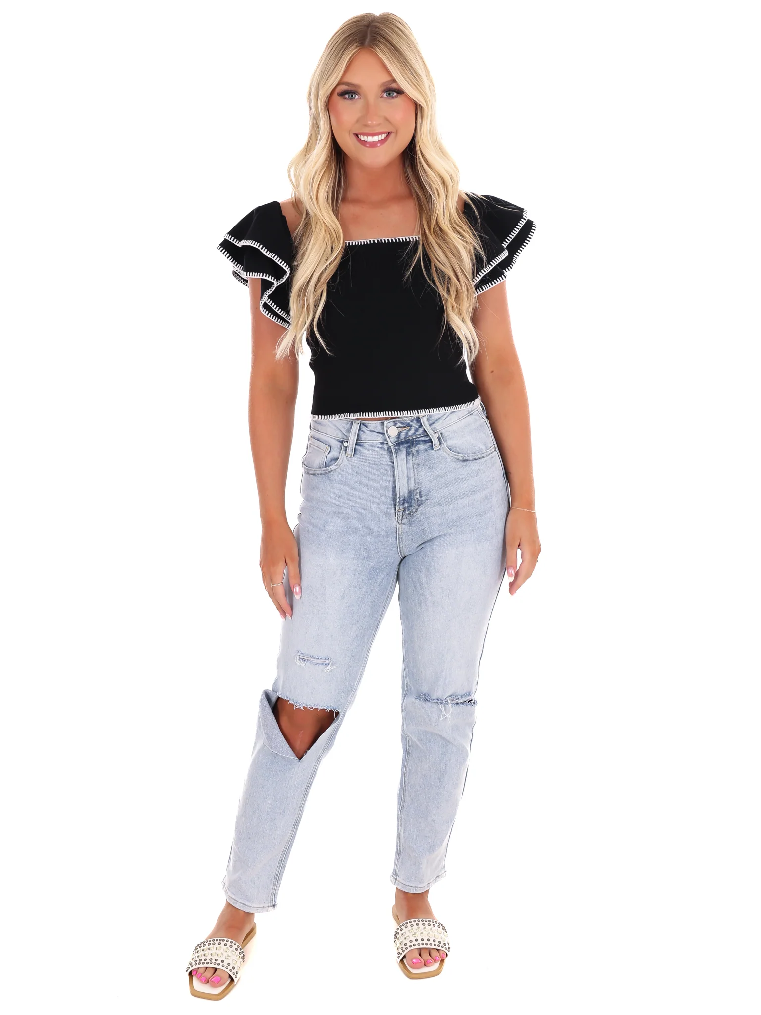 Story to Tell Ruffle Knit Top - Image 2