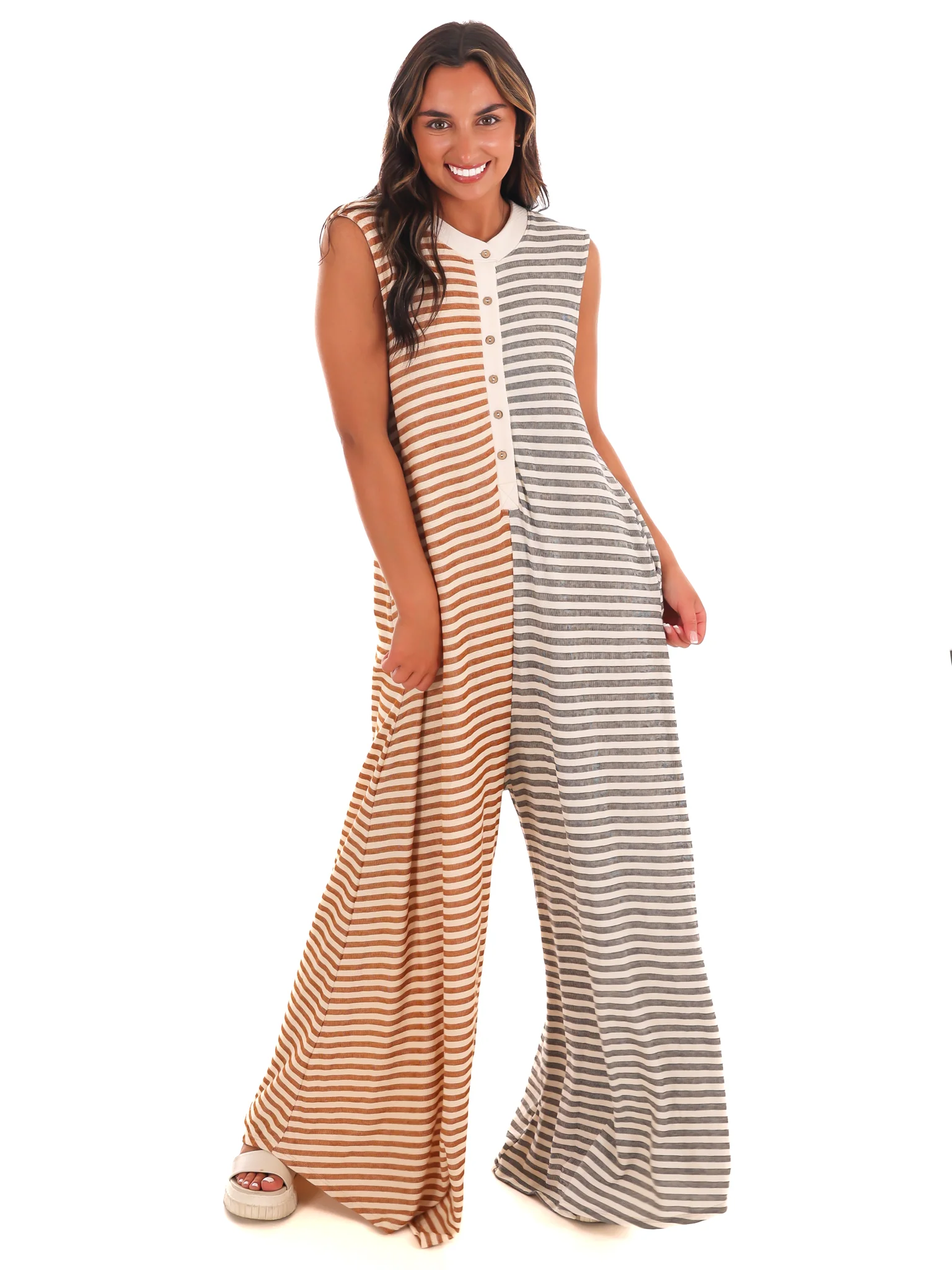 Striped Bliss Wide Leg Jumpsuit - Image 2