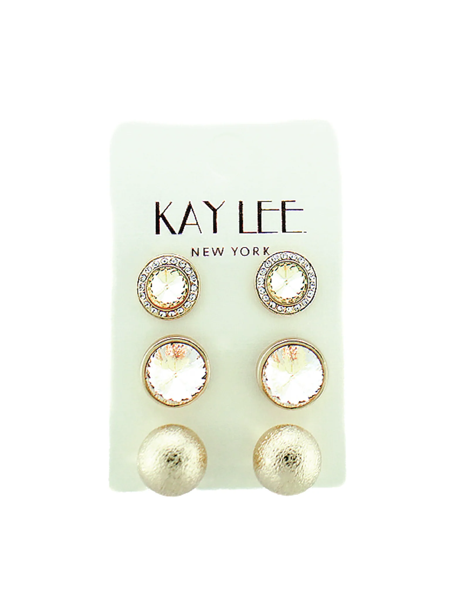 Stud 3 Pair Earring Set