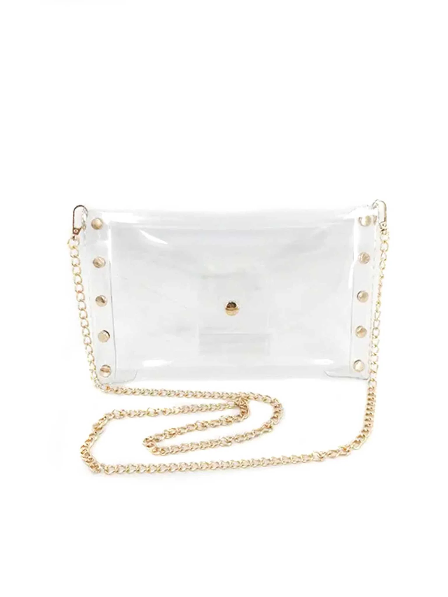 Studded Clear Envelope Purse