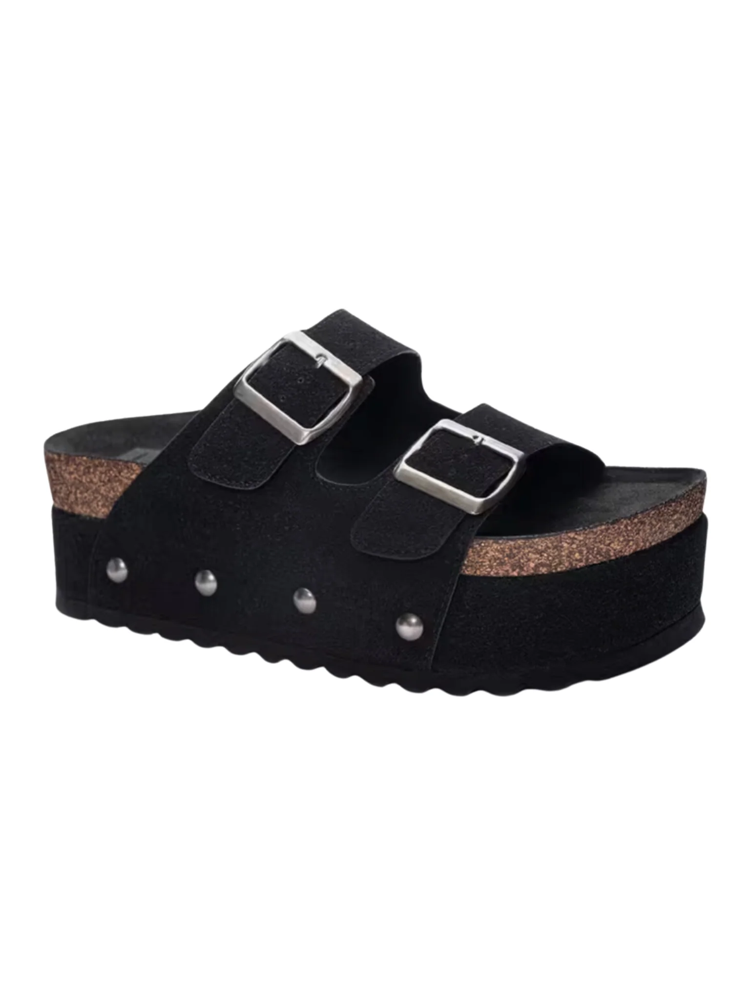 Suede Platform Buckle Sandals - Image 2
