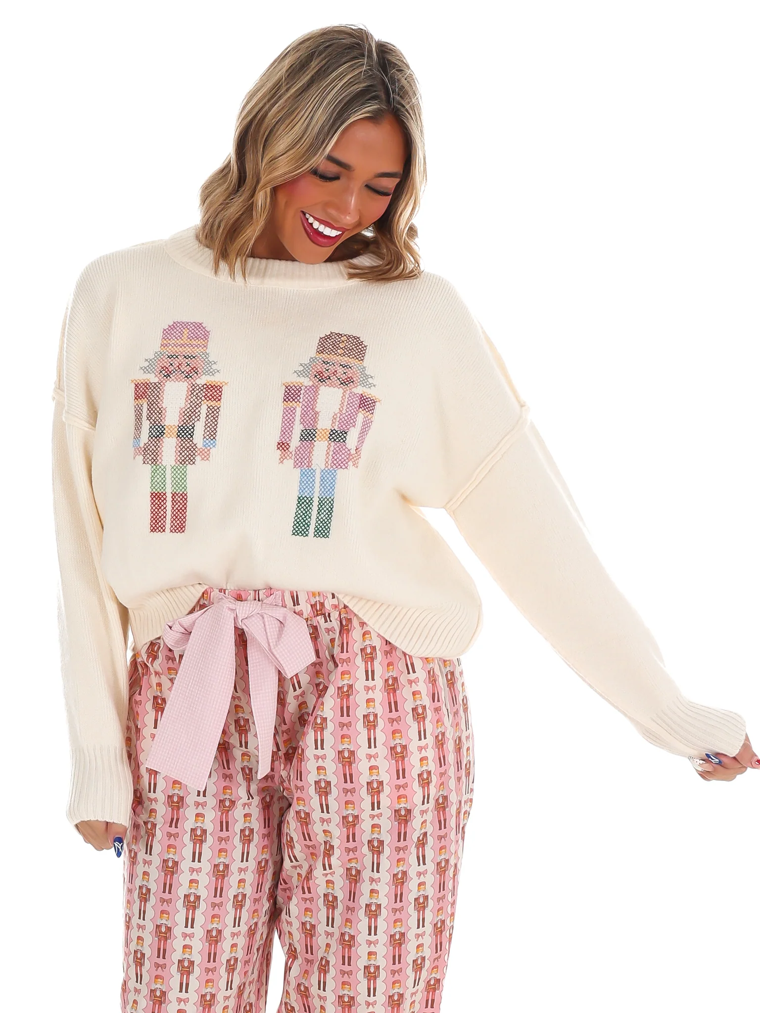 Sugar Plum Nutcracker Embroidery Sweater