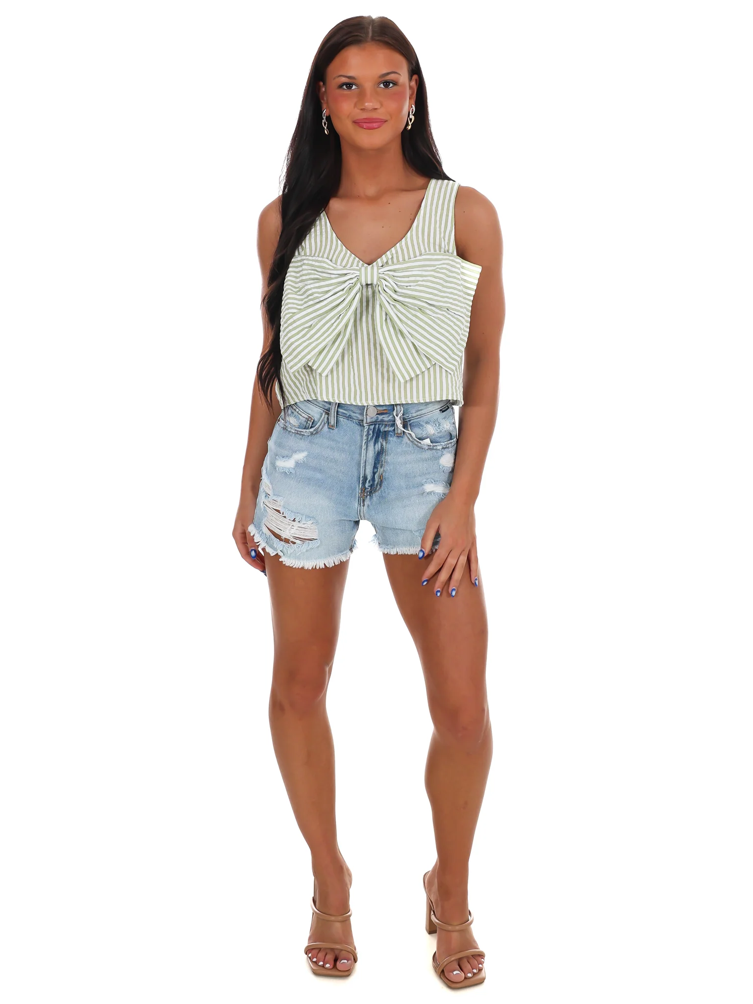 Sugar Stripe Bow Crop Top - Image 11
