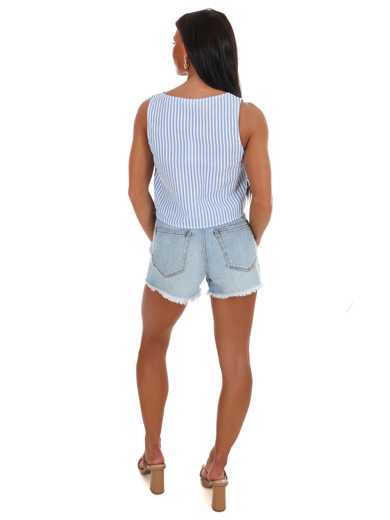 Sugar Stripe Bow Crop Top - Image 21