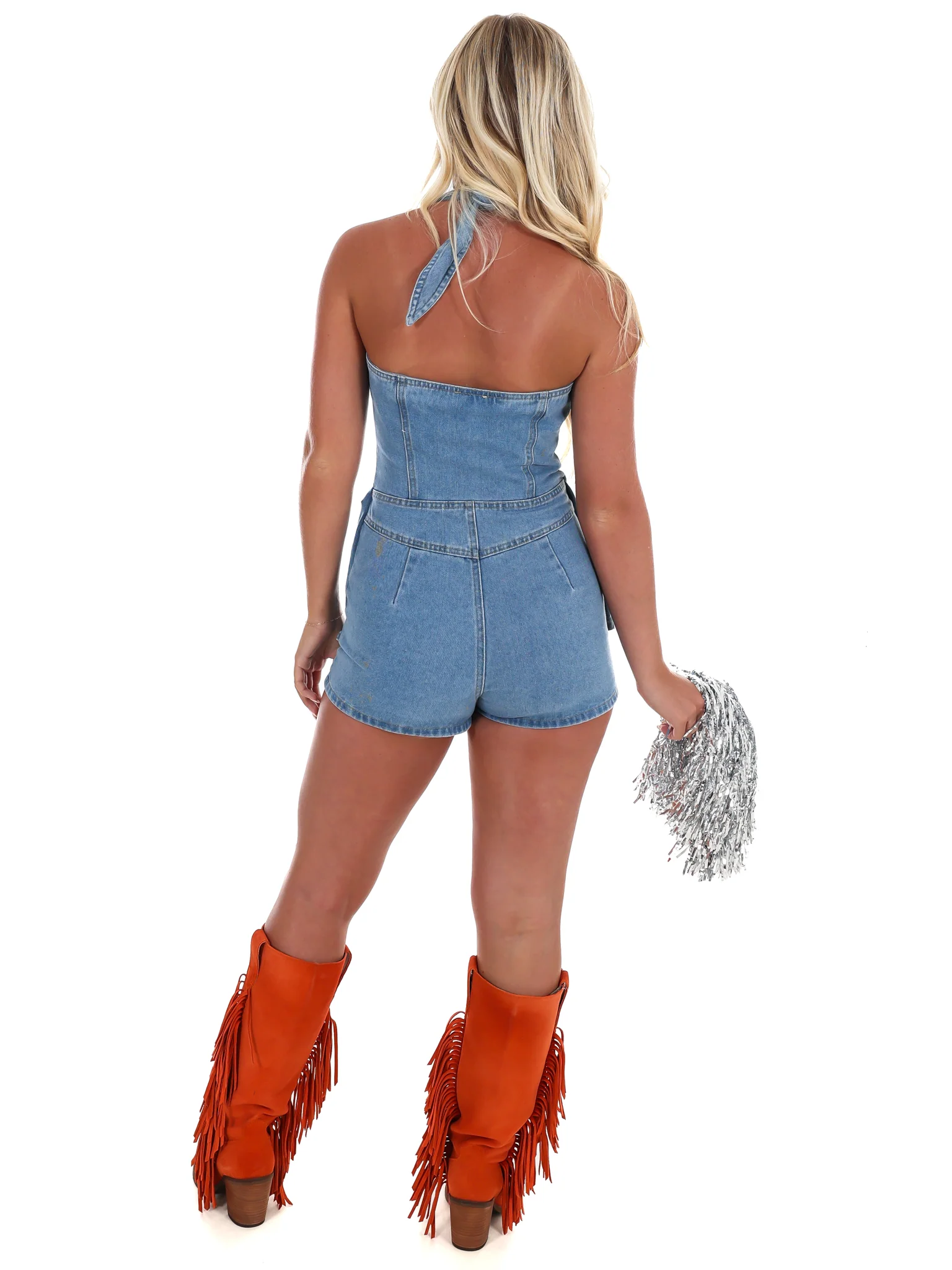 Suit Up Denim Vest Romper - Image 10