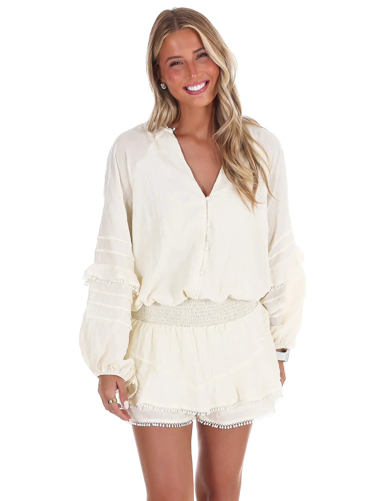 Sunlit Stroll V-Neck Romper - Image 5