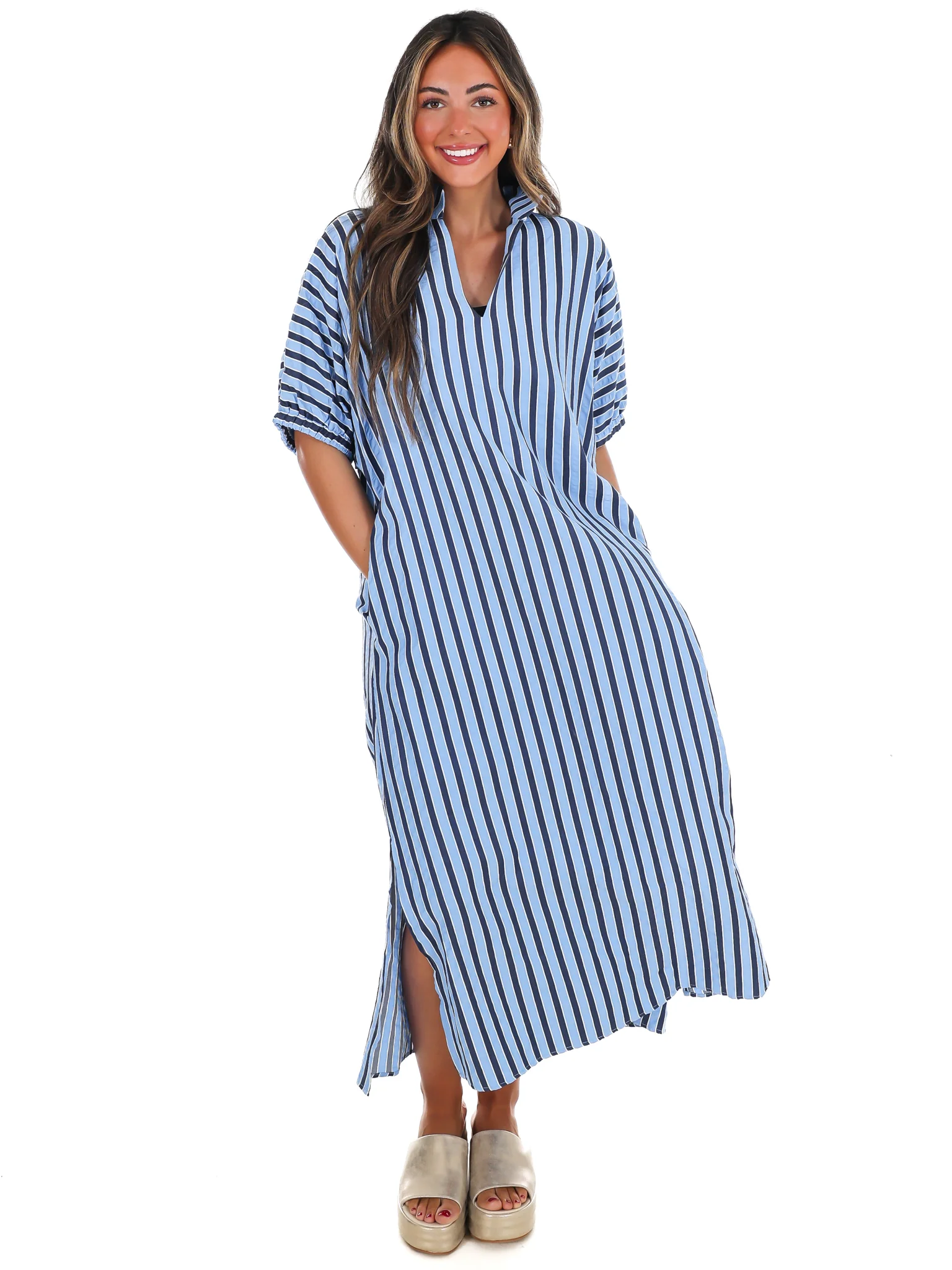 Sunny Days Ahead Striped Midi Dress - Image 3