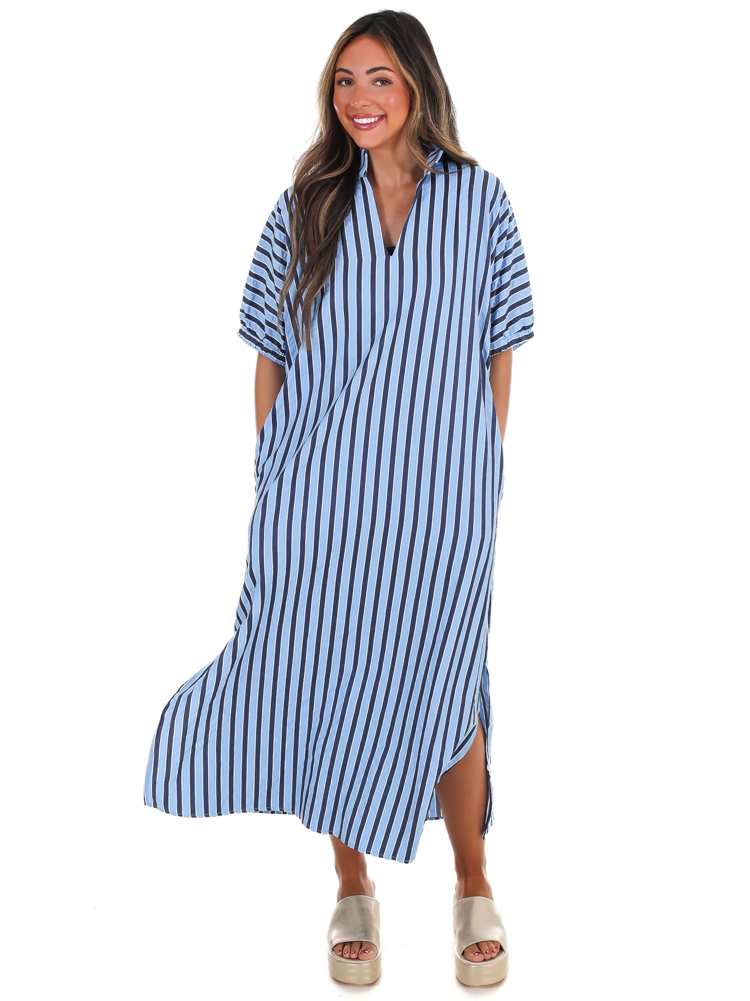 Sunny Days Ahead Striped Midi Dress - Image 4