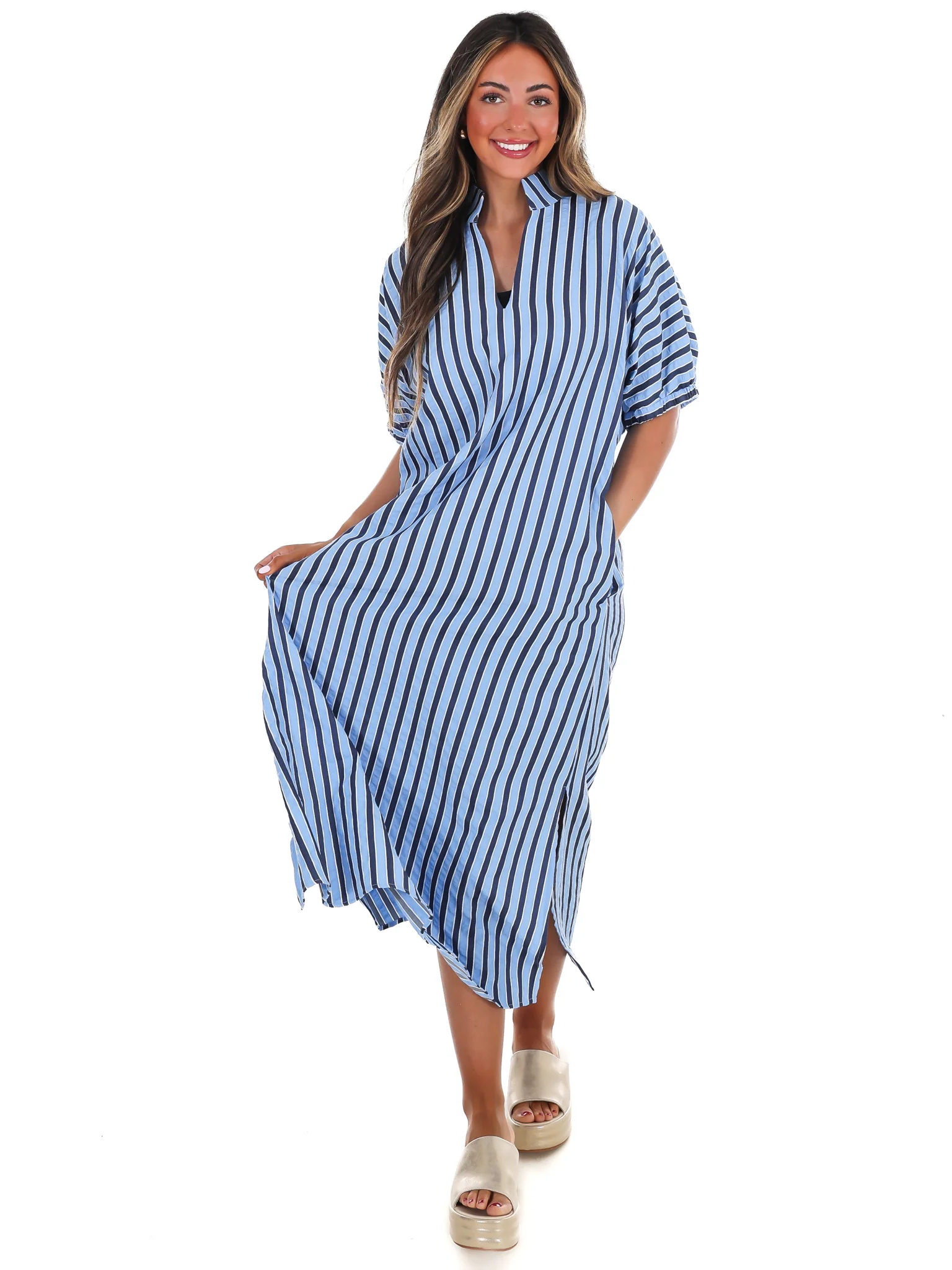 Sunny Days Ahead Striped Midi Dress - Image 7