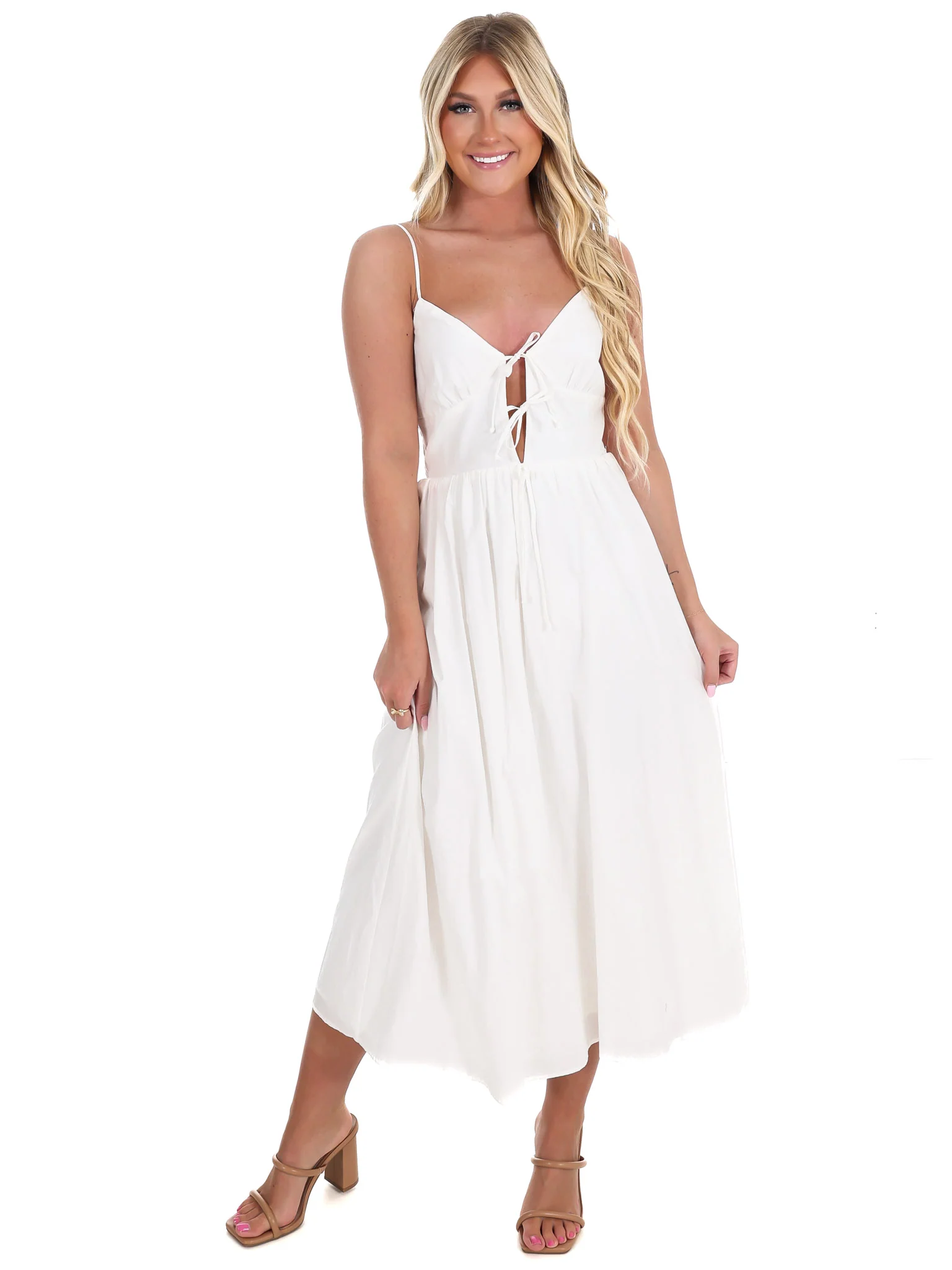 Sunset Cruise Front Tie Midi Dress - Image 6