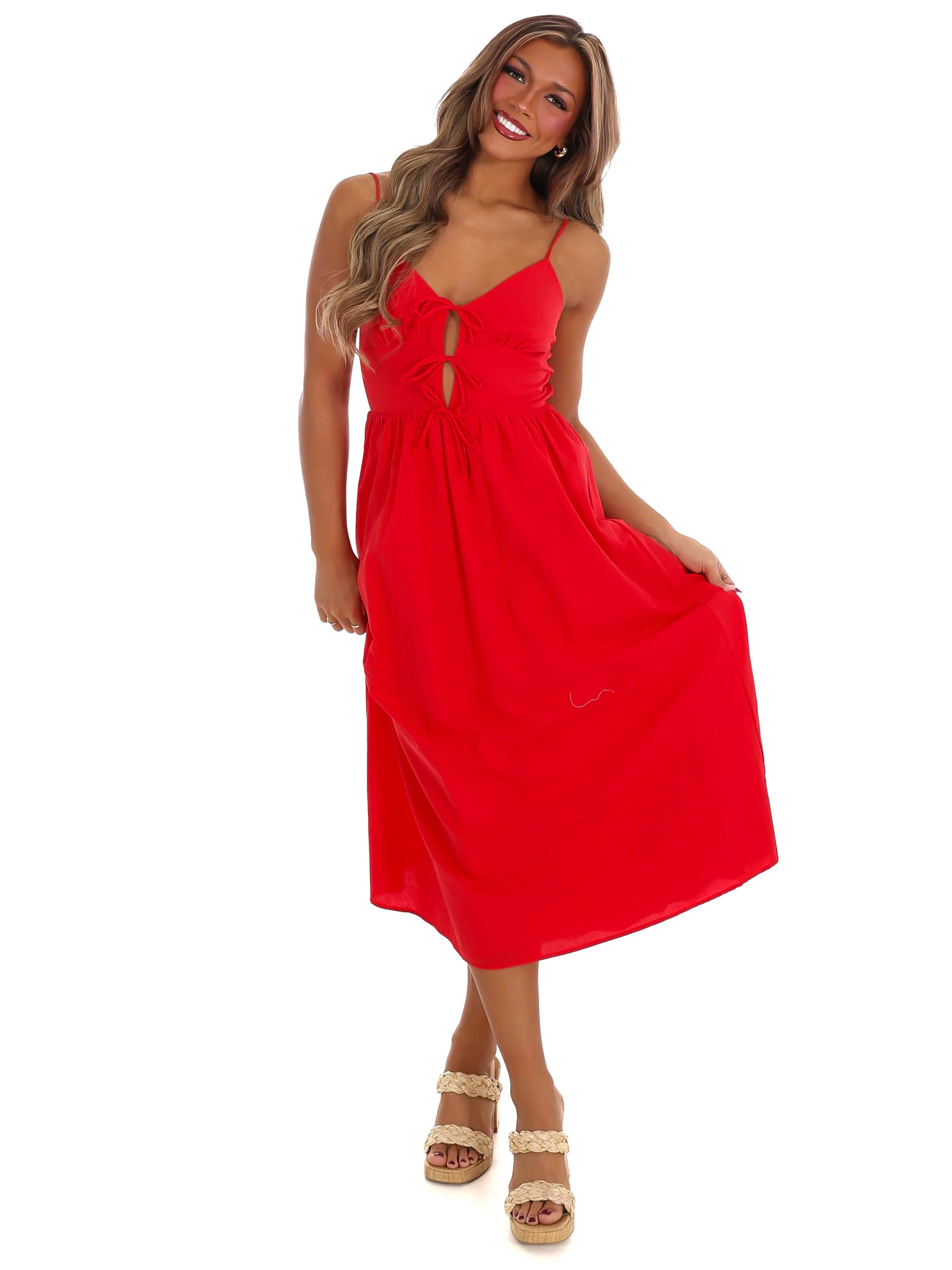 Sunset Cruise Front Tie Midi Dress - Image 8