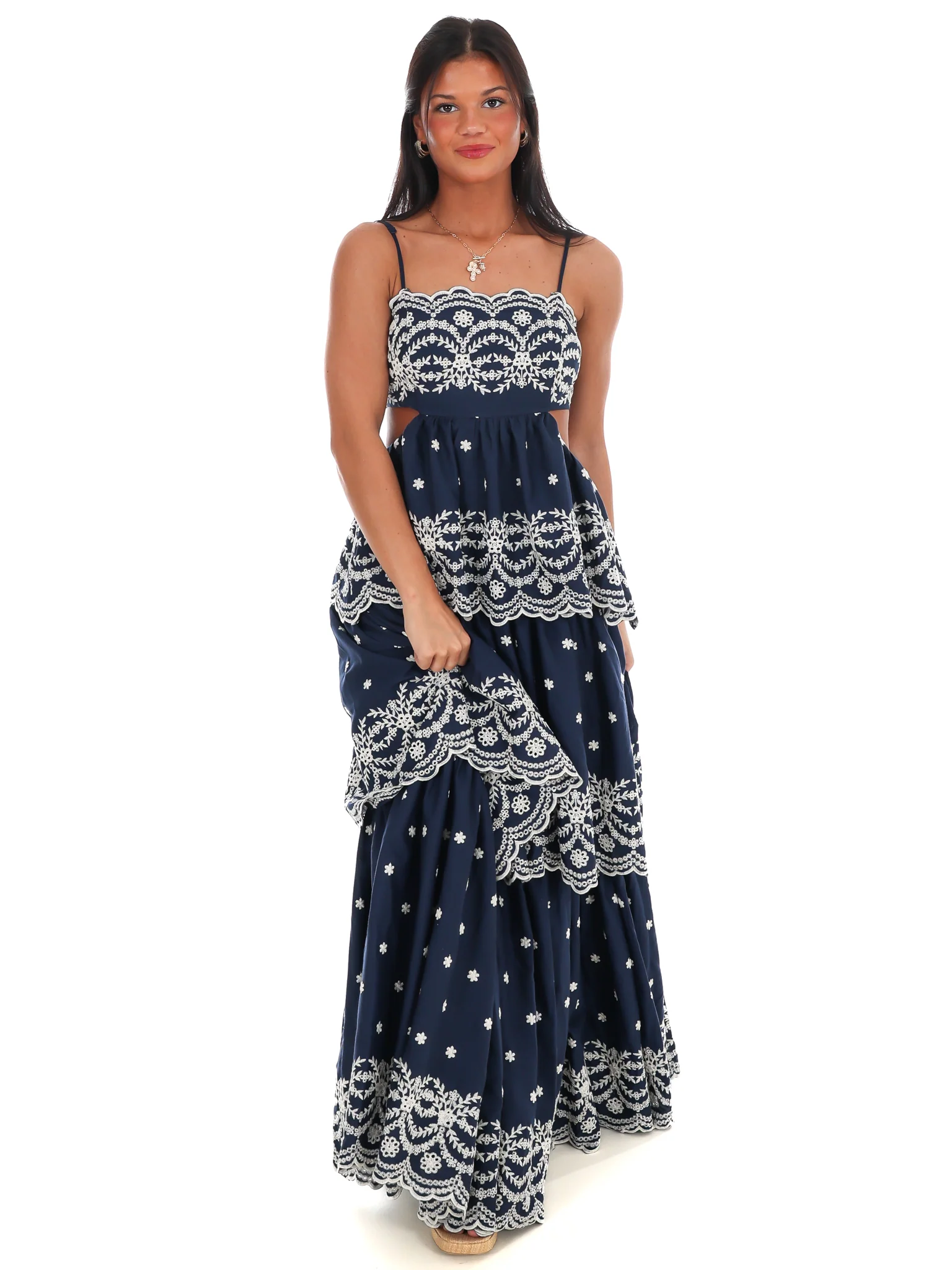 Sunset Key Layered Eyelet Maxi Dress - Image 5