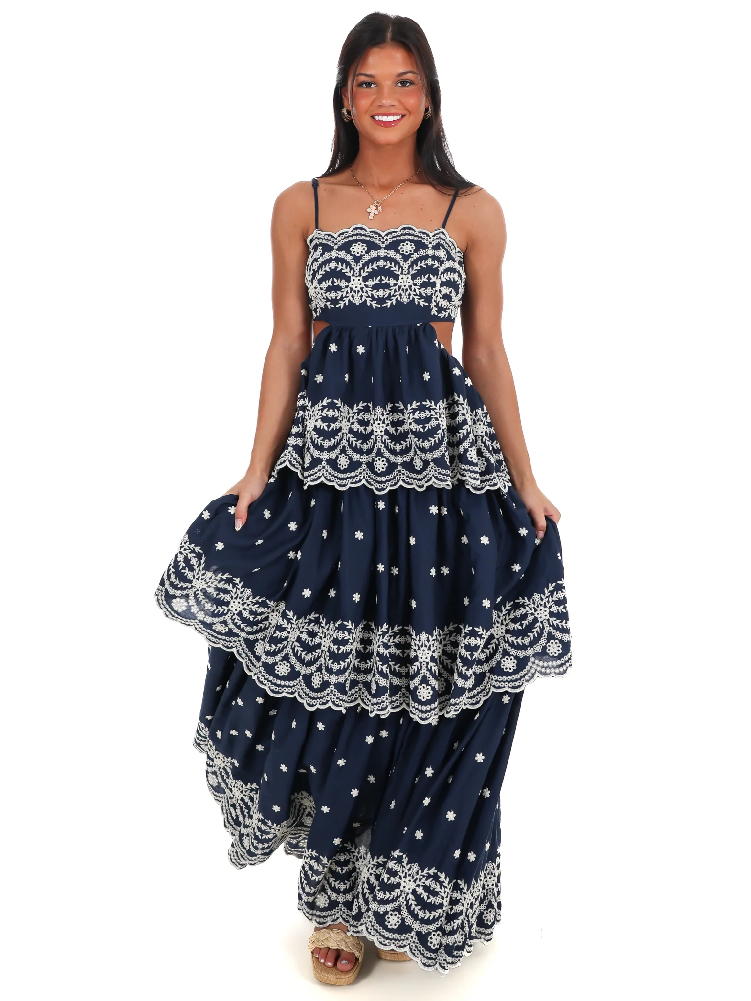 Sunset Key Layered Eyelet Maxi Dress - Image 6