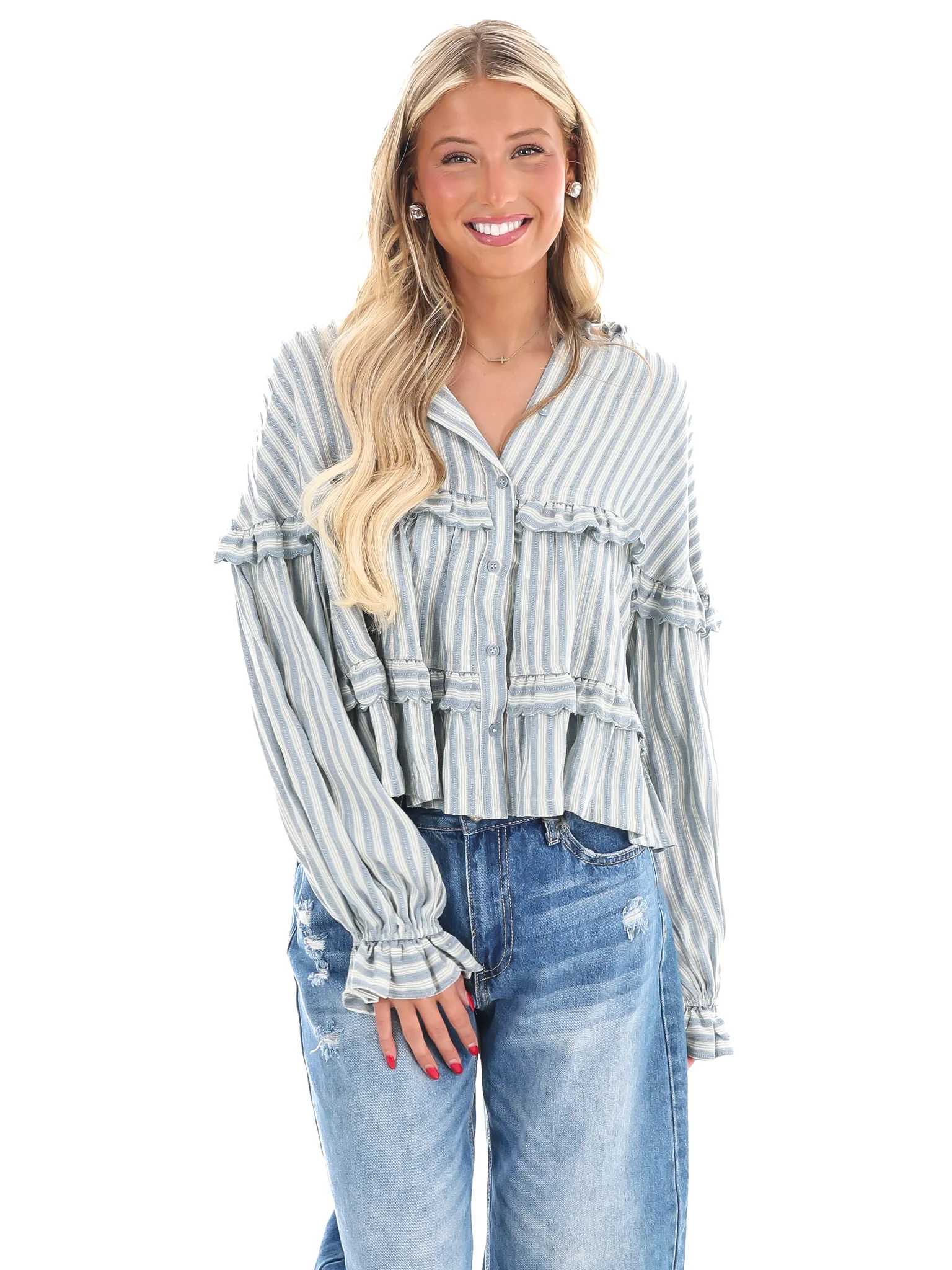 Sunset Steps Stripe Flowy Top - Image 13