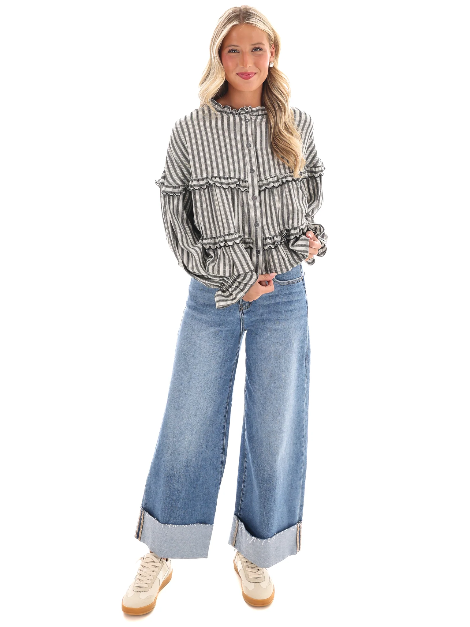 Sunset Steps Stripe Flowy Top - Image 21