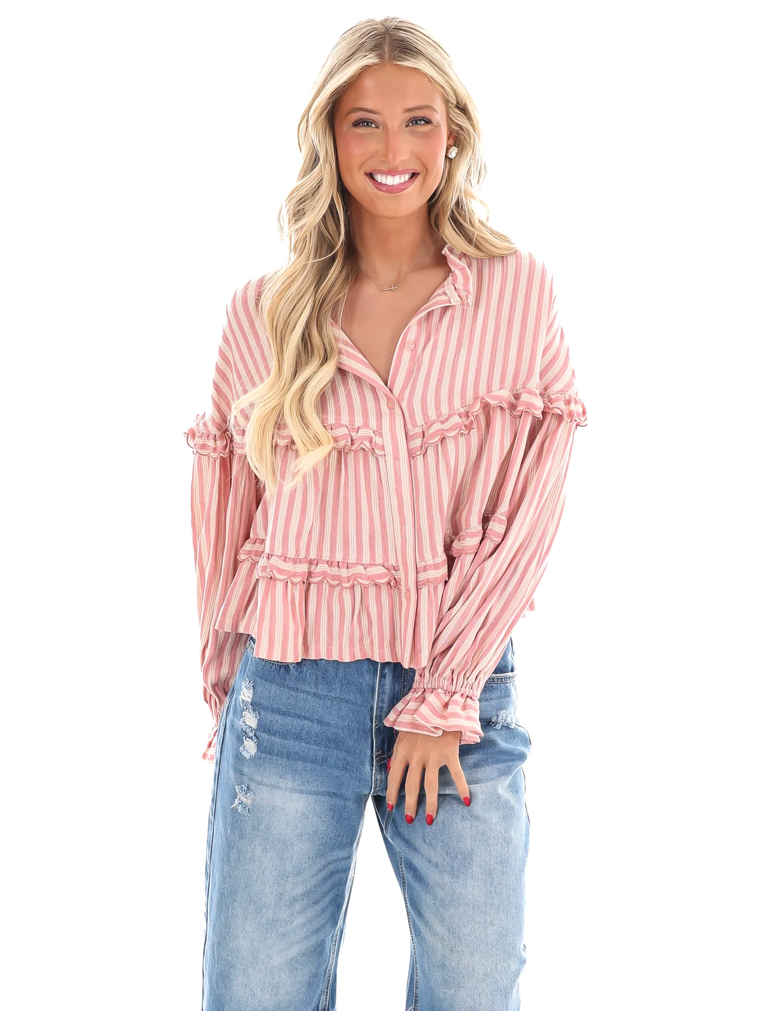 Sunset Steps Stripe Flowy Top - Image 5