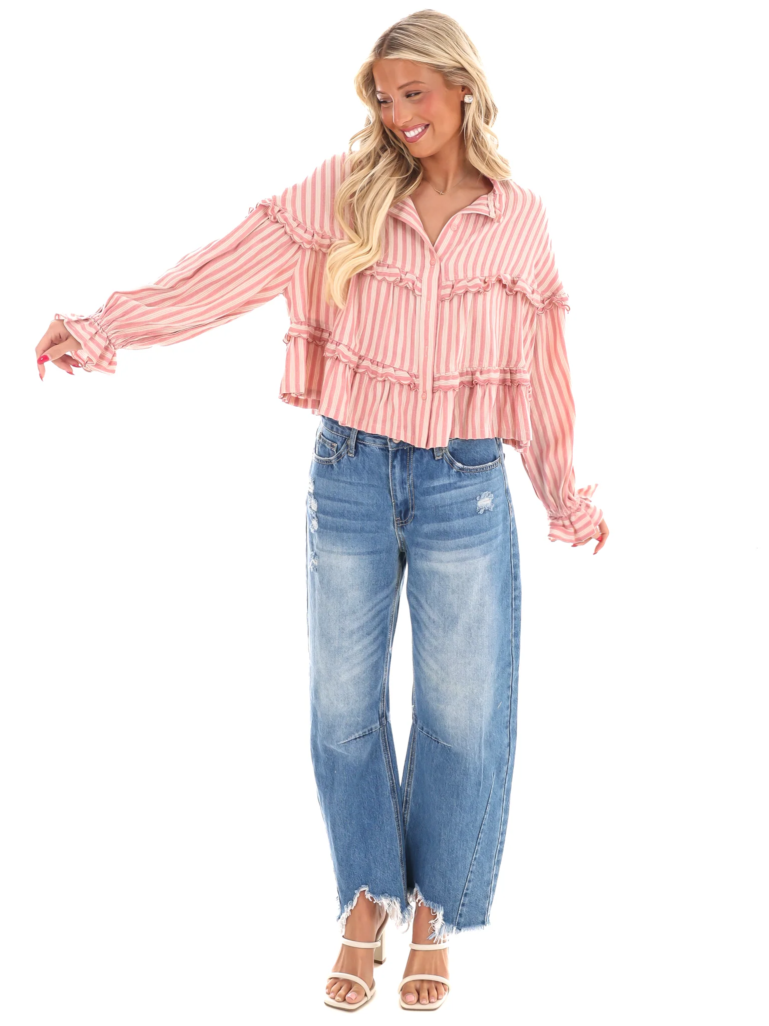 Sunset Steps Stripe Flowy Top - Image 6