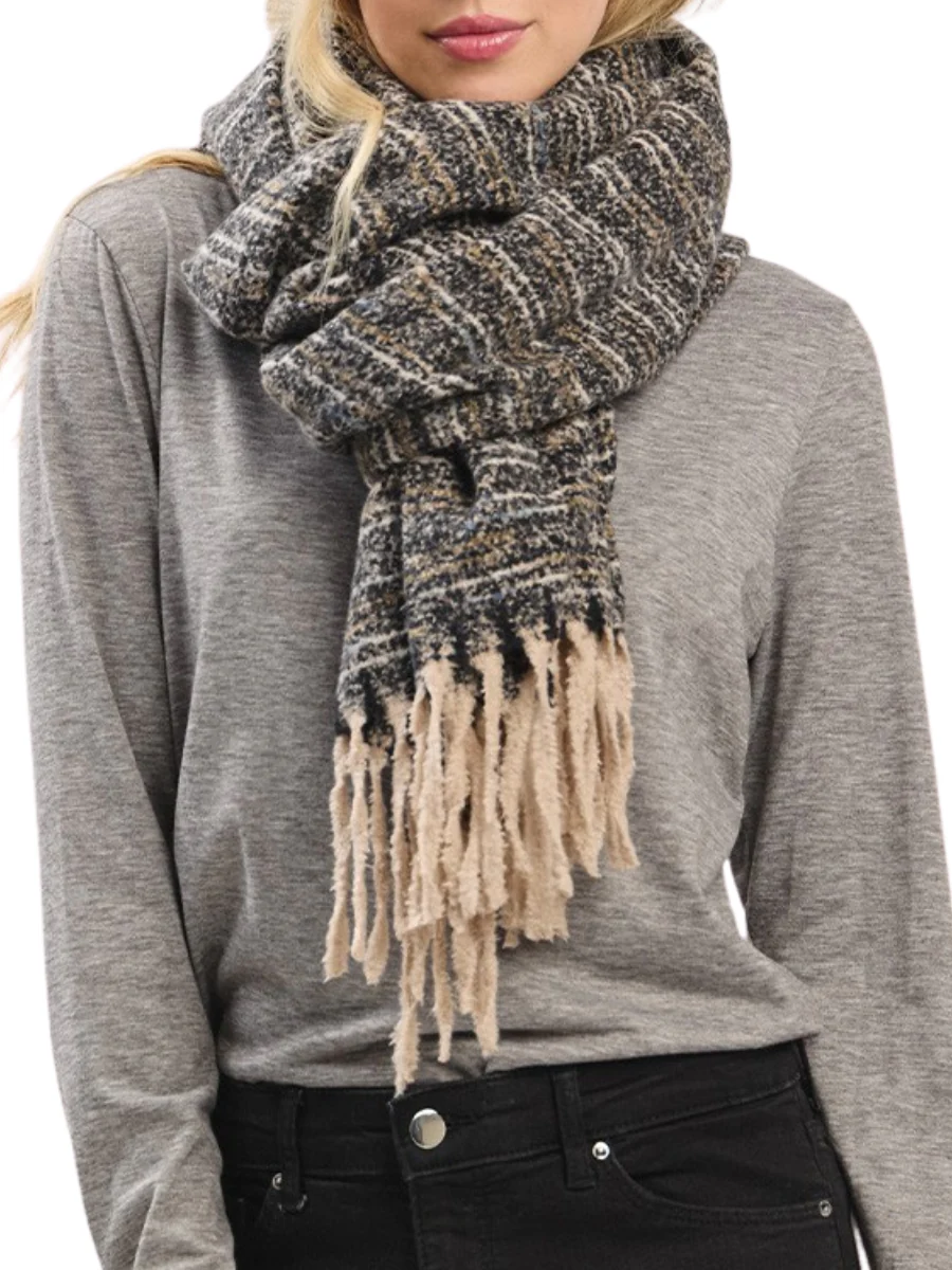 Super Soft Multi-Tone Fringe Scarf - Image 2