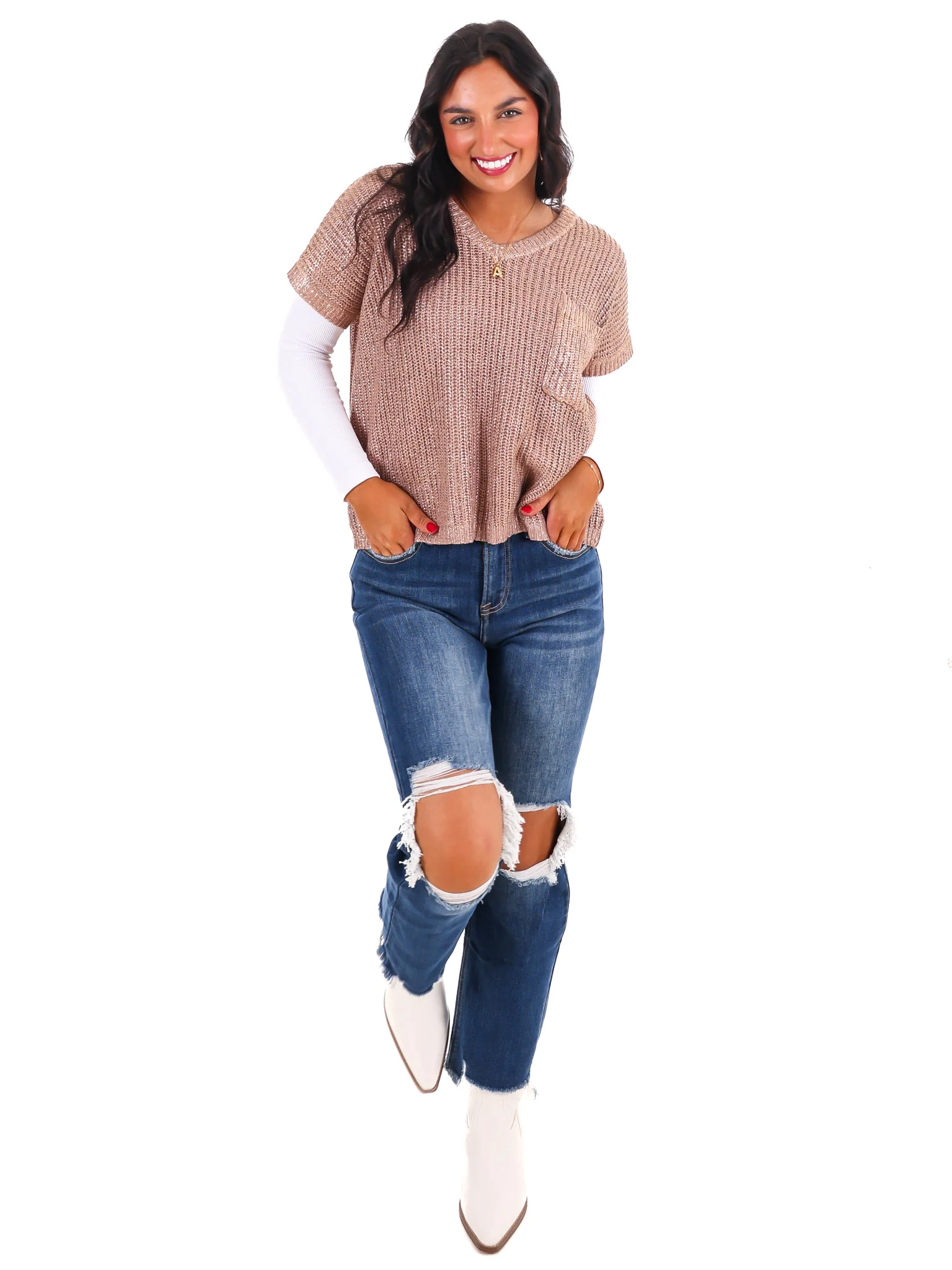 Sure to Dazzle Metallic Sweater - Image 2