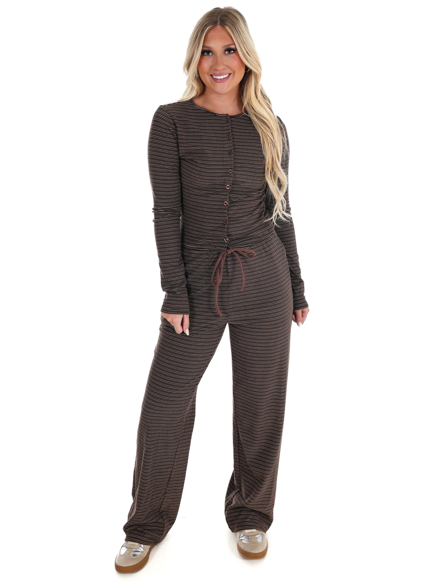 Sweet and Certain Stripe Button Up Top - Image 11