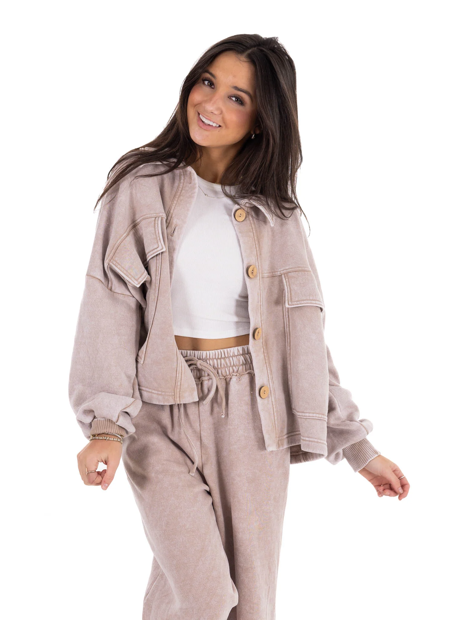 Sweet Beginnings Cropped Shacket - Image 28