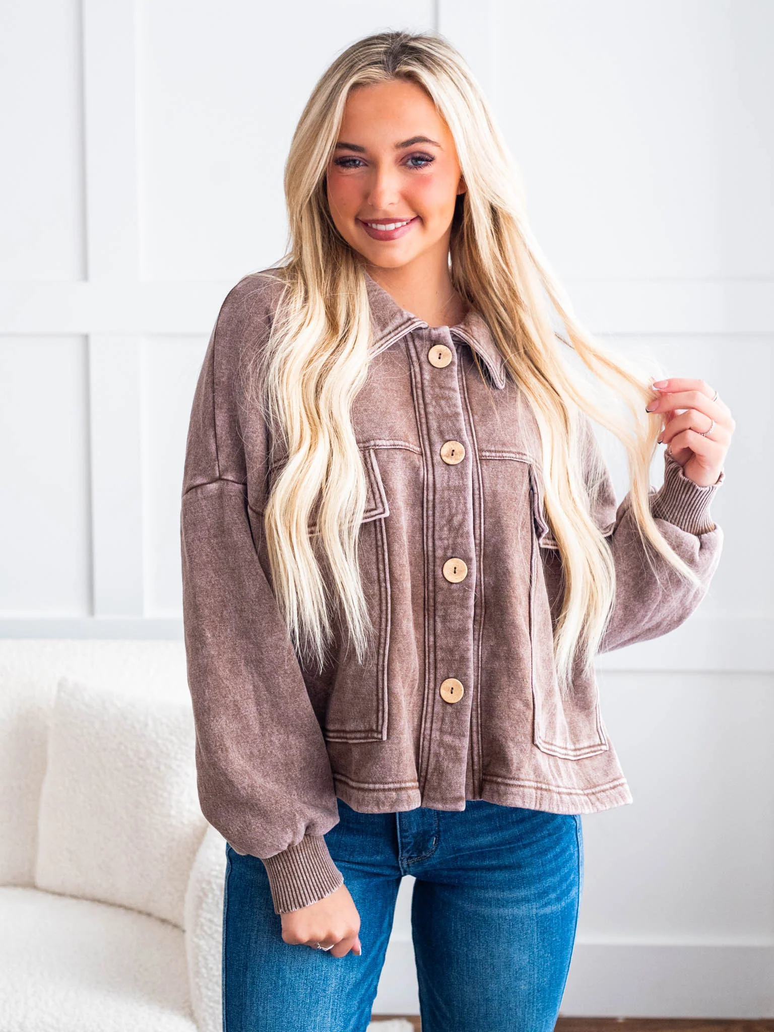 Sweet Beginnings Cropped Shacket - Image 31