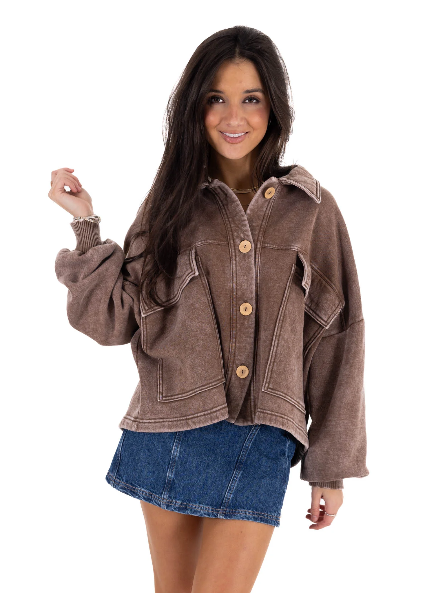Sweet Beginnings Cropped Shacket - Image 35