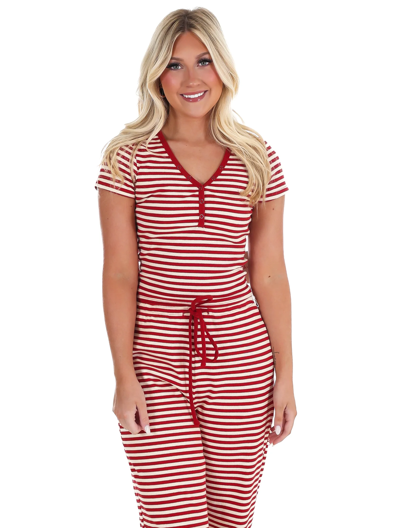 Sweet Intentions Stripe Snap Button Tee - Image 12