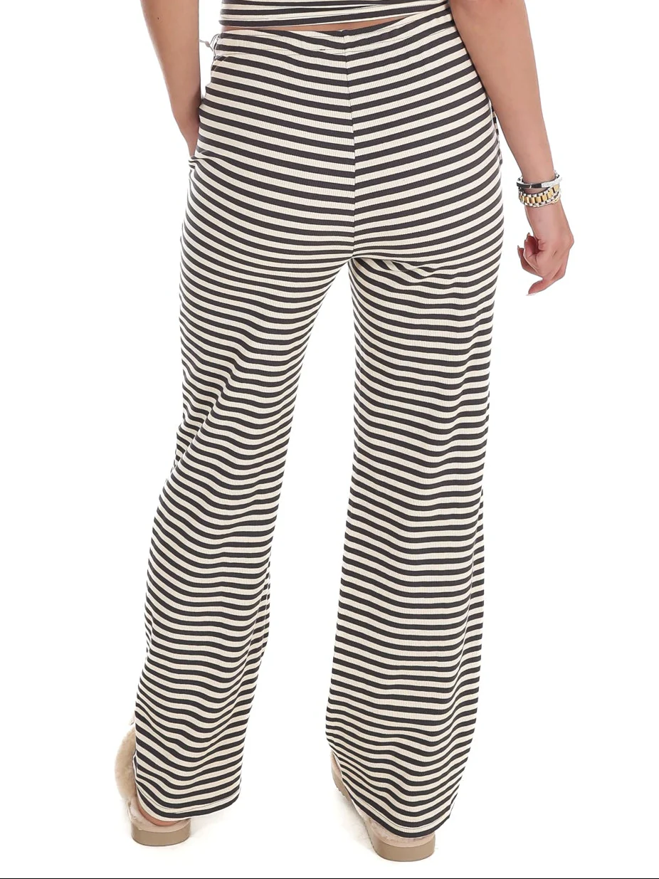 Sweet Intentions Striped Ribbed Drawstring Lounge Pants - Image 3