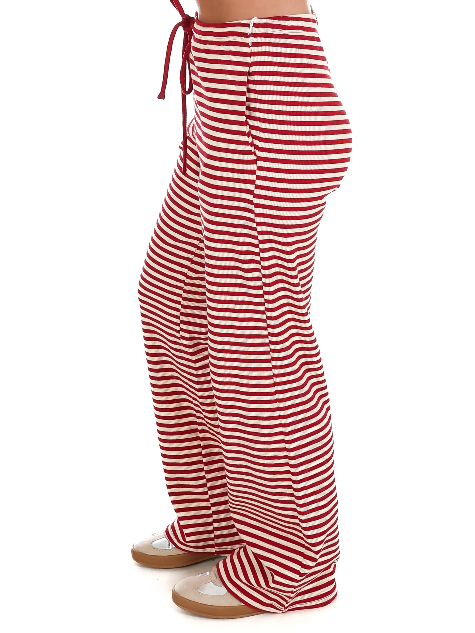 Sweet Intentions Striped Ribbed Drawstring Lounge Pants - Image 9