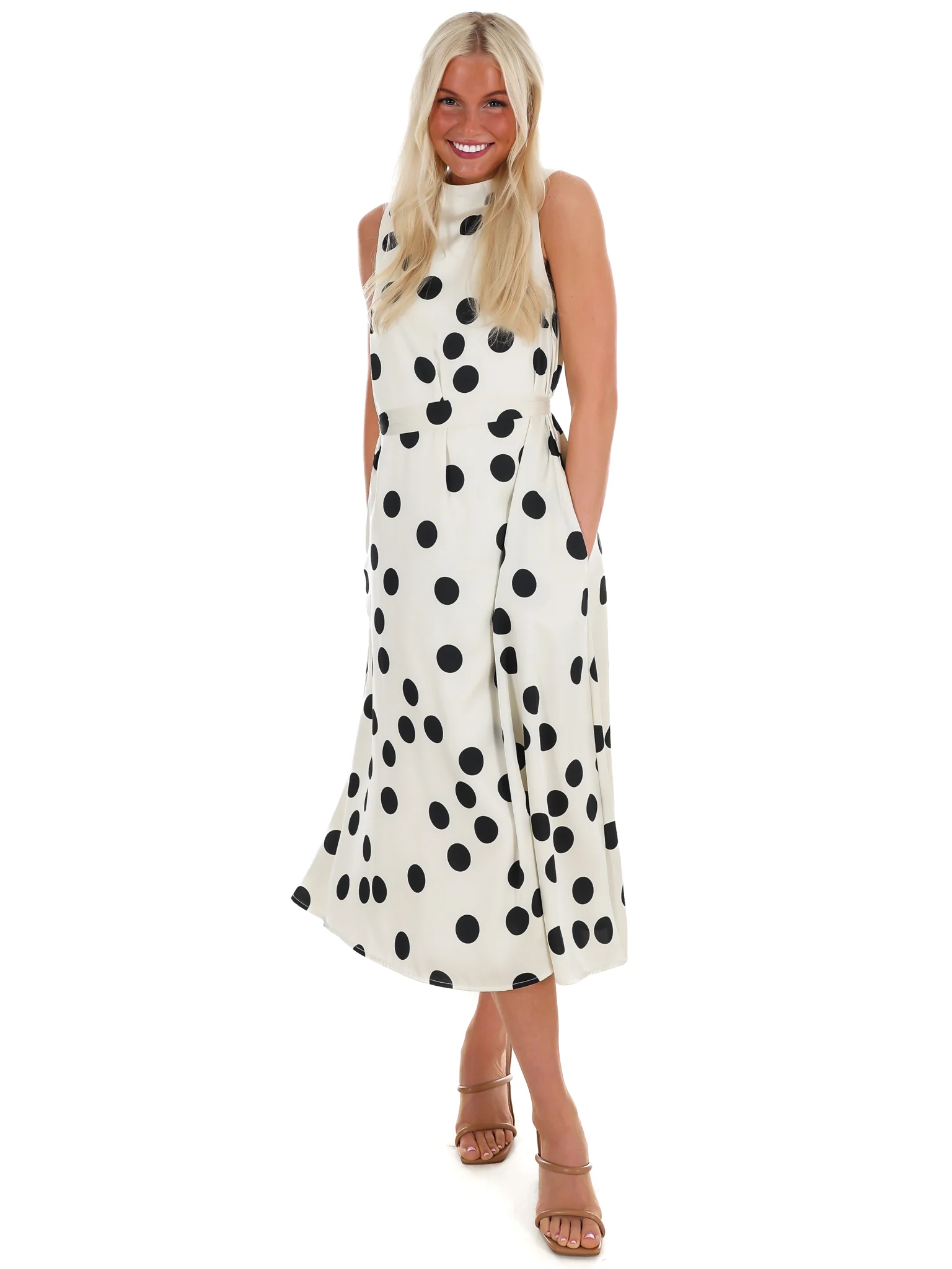 Sweet Spot Polka Dot Midi Dress - Image 3