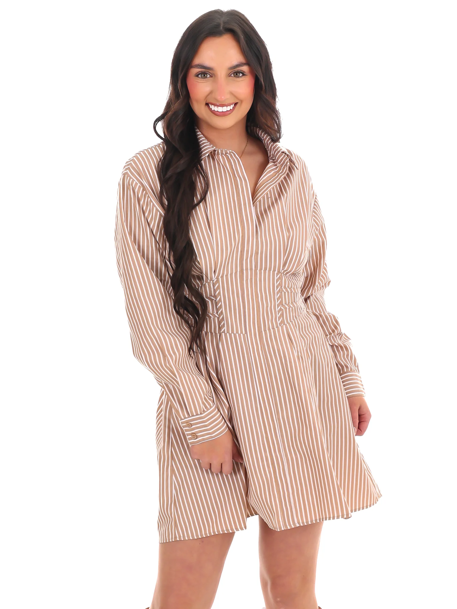 Switch It Up Stripe Shirt Dress - Image 5