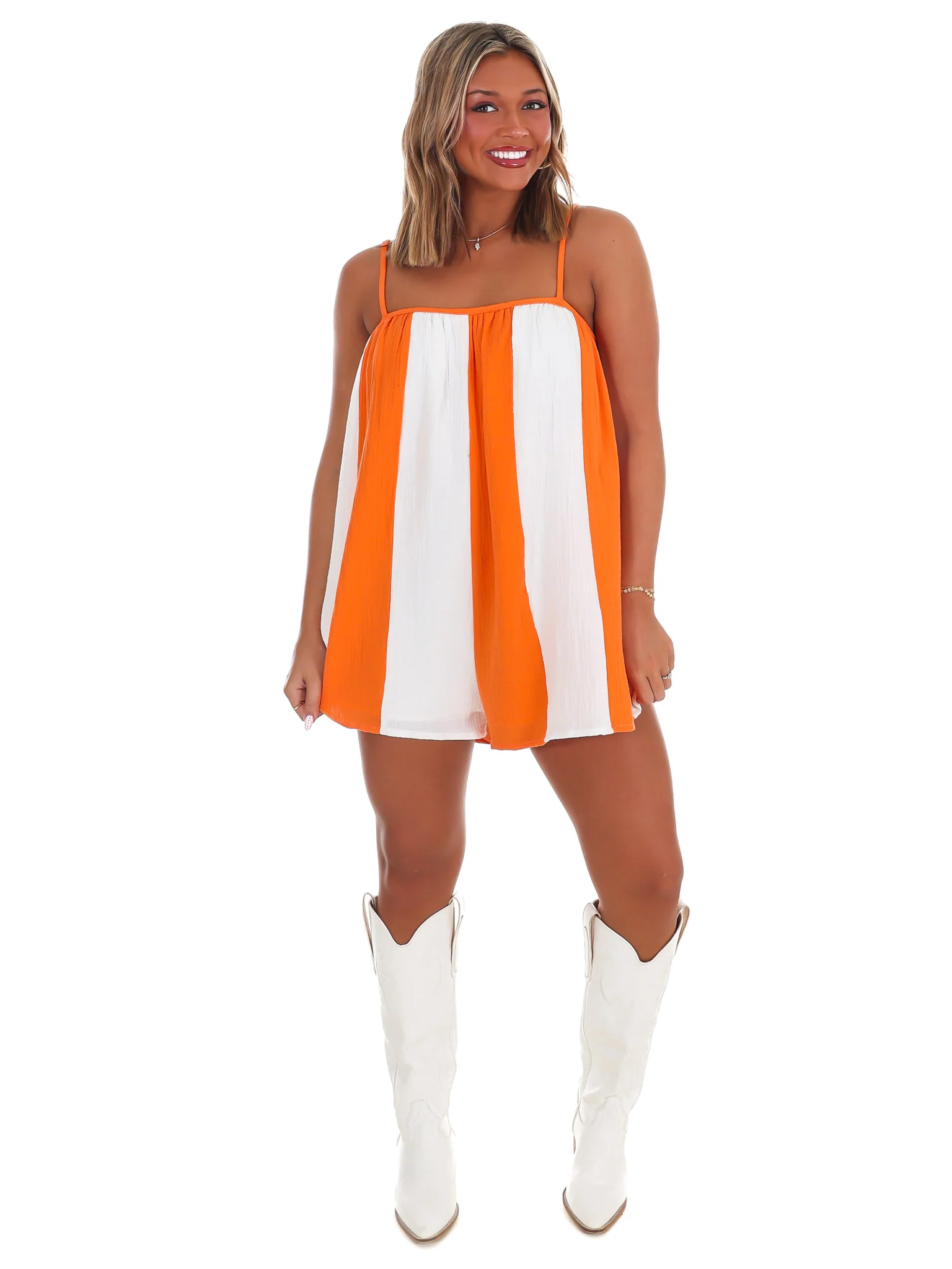 Tailgate Mood Striped Romper - Image 6