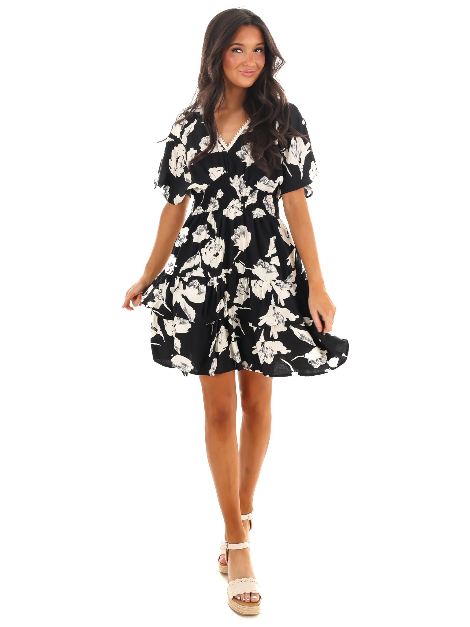 Take A Stroll Floral Mini Dress - Image 12