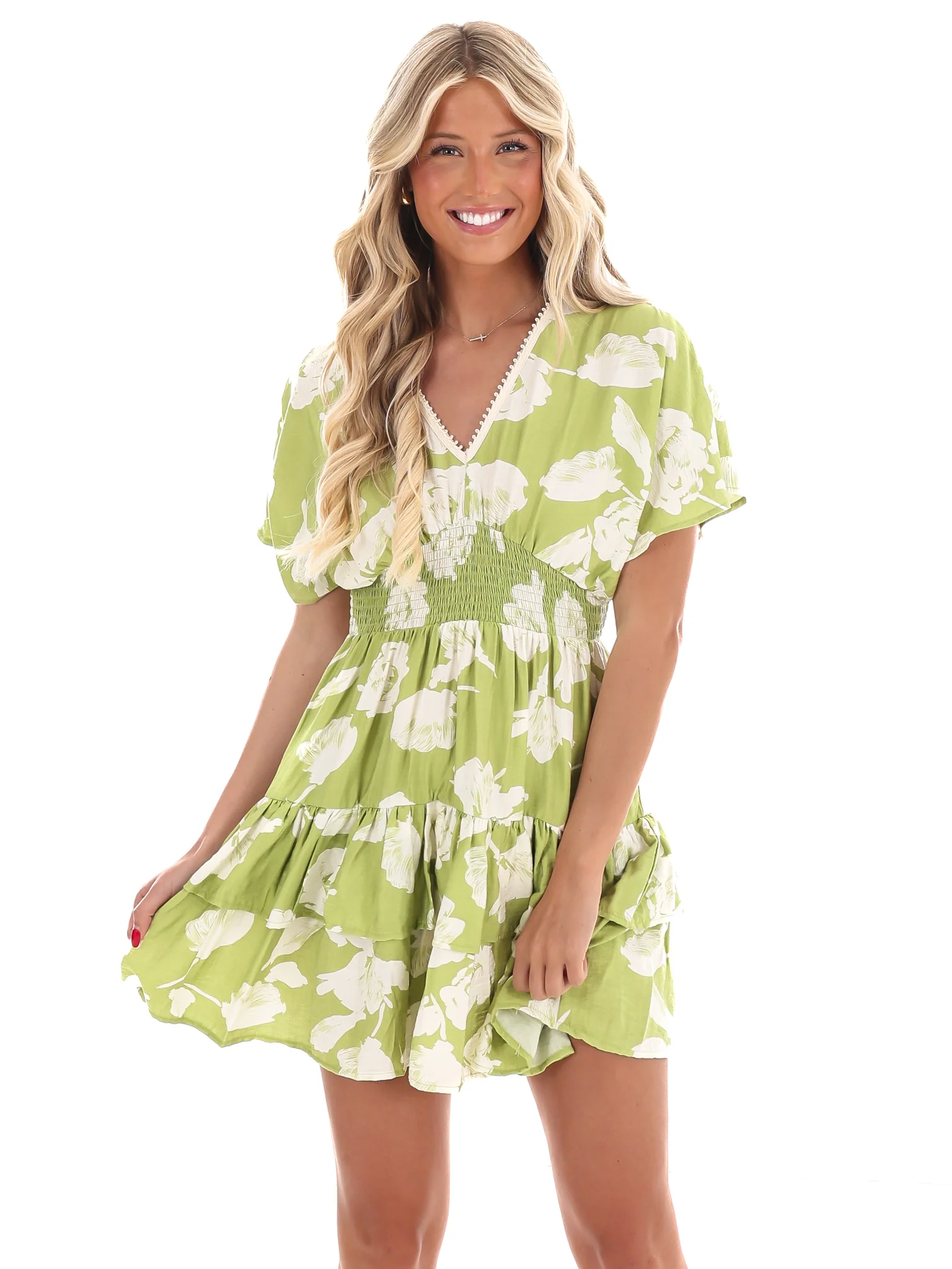 Take A Stroll Floral Mini Dress - Image 3