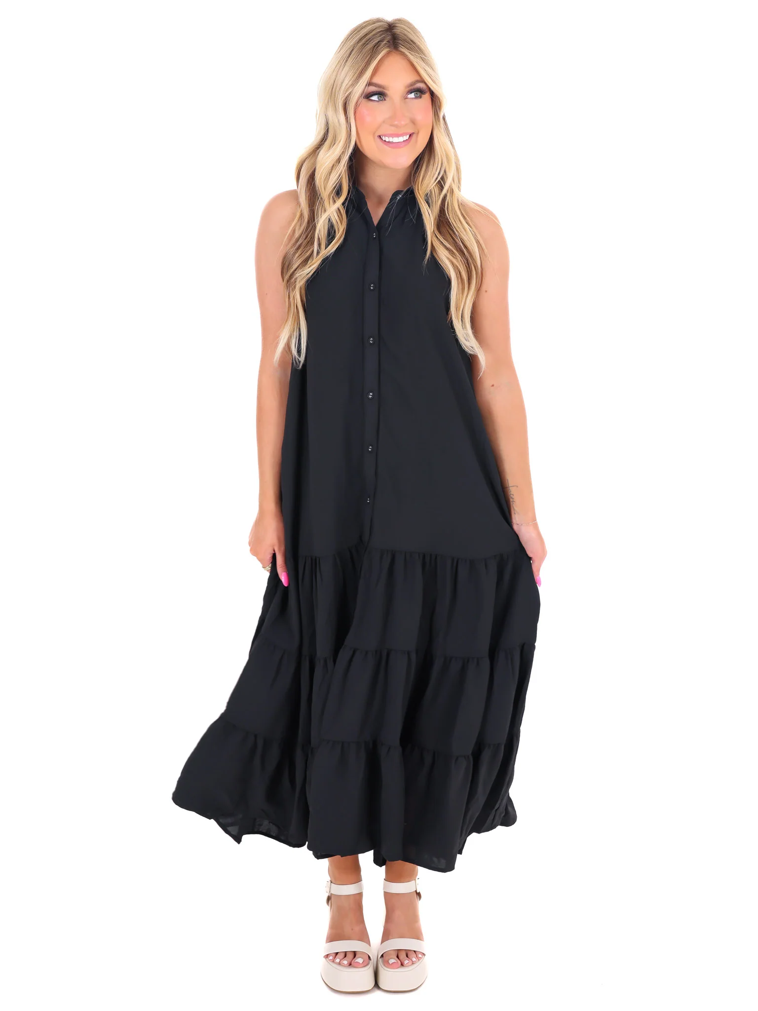 Take Me Back Halter Maxi Dress - Image 3